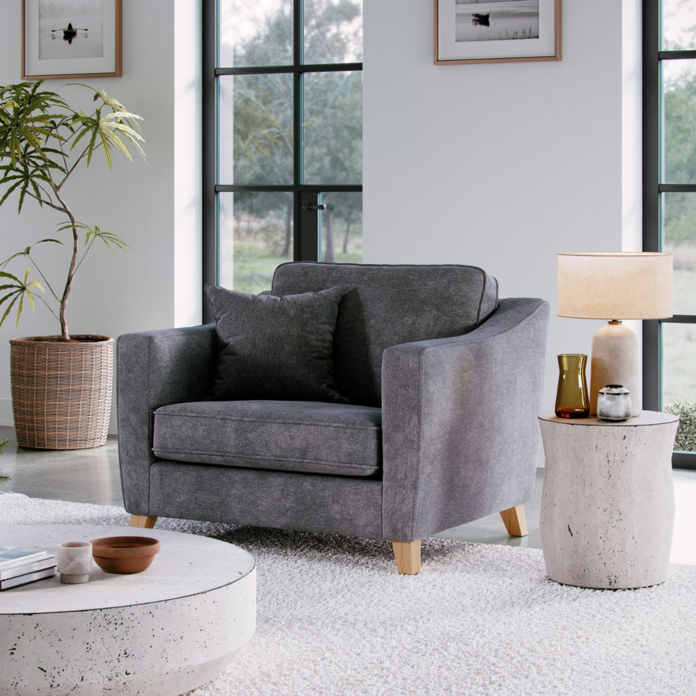 The Great Sofa Company   The Elton Snuggle Chair Steel in Size Extra Medium, BrandAlley