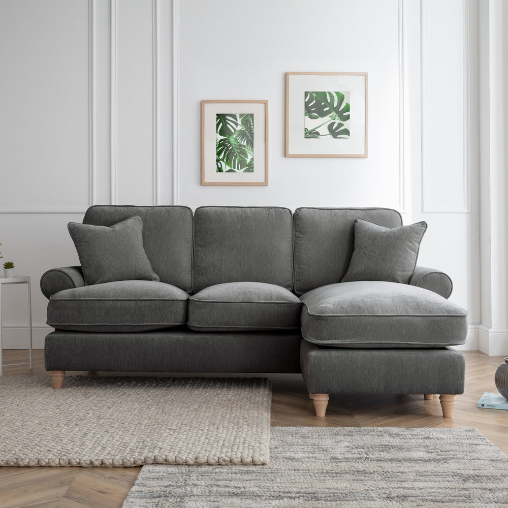 The Great Sofa Company    Charcoal The Bromfield Right Hand Chaise Sofa in Size Extra Medium, BrandAlley
