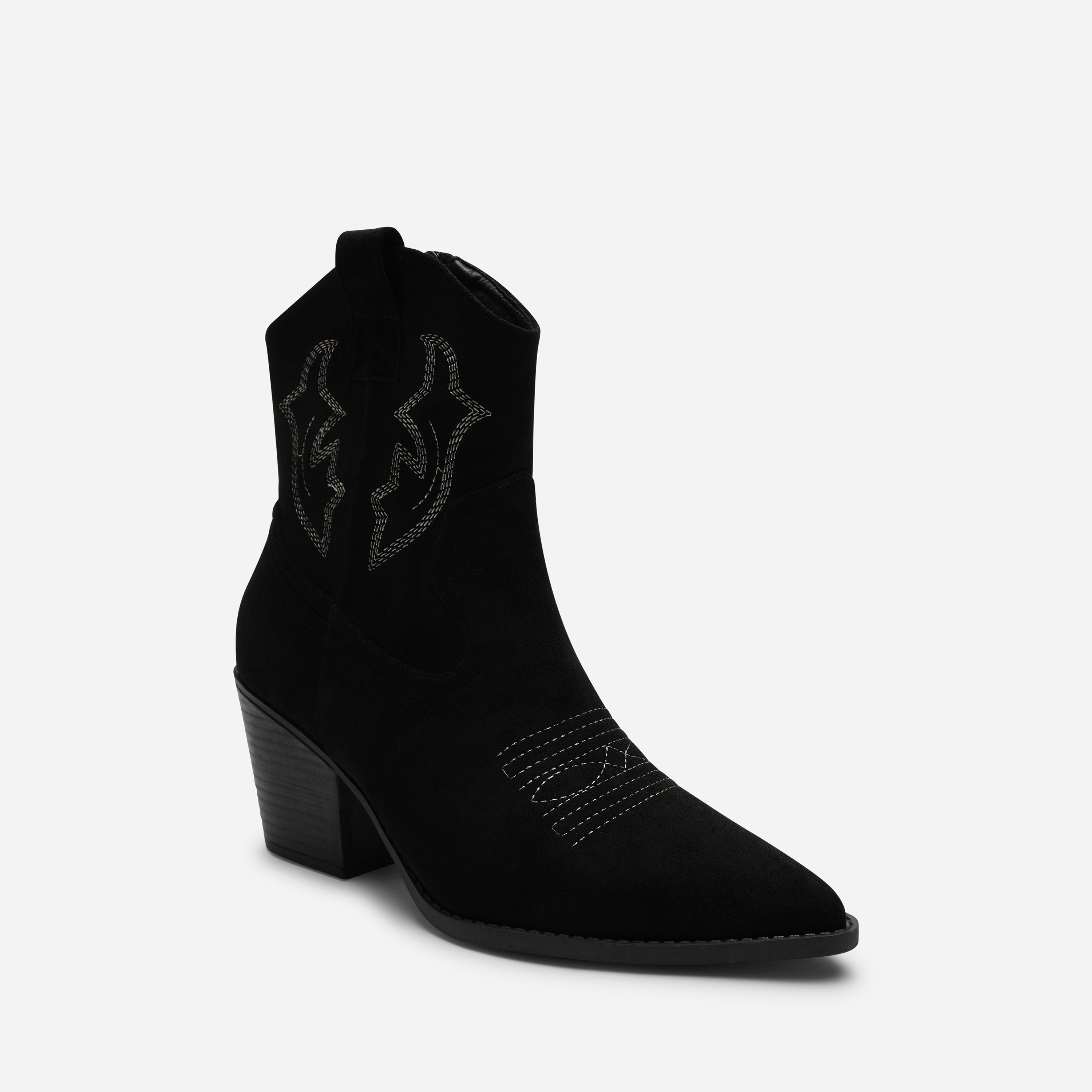 Where's that From Women's   Black Seraphina Cowboy Boots Ankle Length Western Block Heel in Size 7, BrandAlley