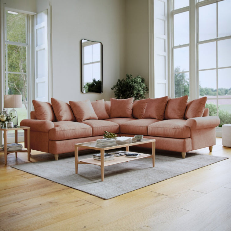 The Great Sofa Company   Brentwood Large Corner Sofa Coral in Size Large, BrandAlley