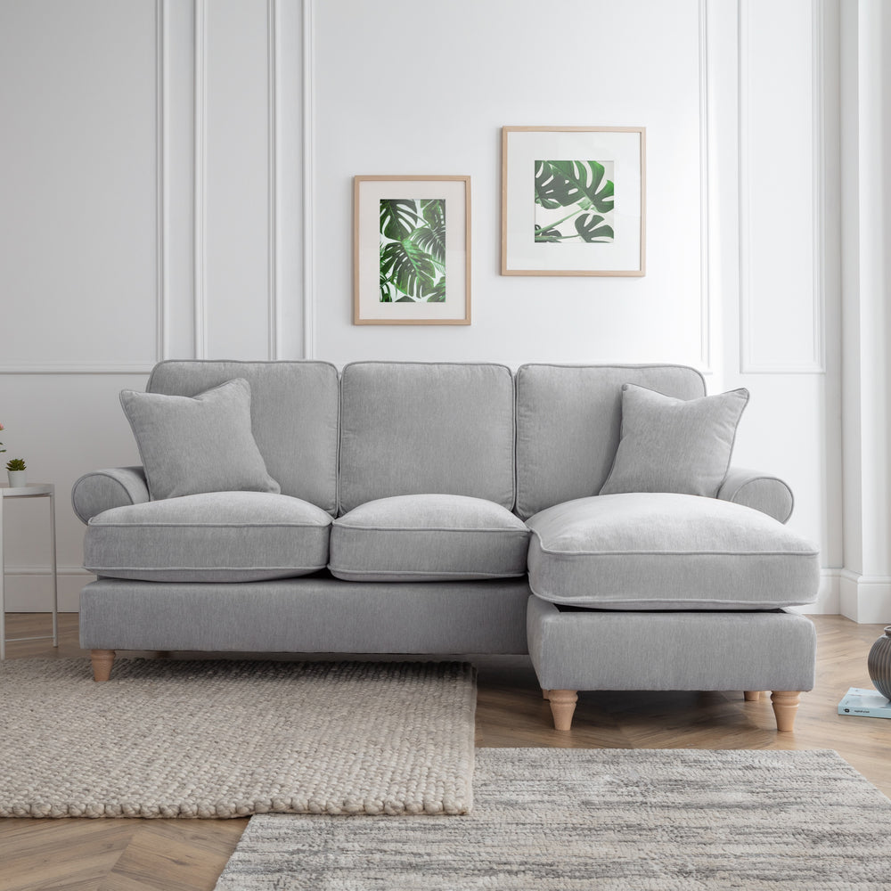 The Great Sofa Company    Light Grey The Bromfield Right Hand Chaise Sofa Ice in Size Extra Medium, BrandAlley