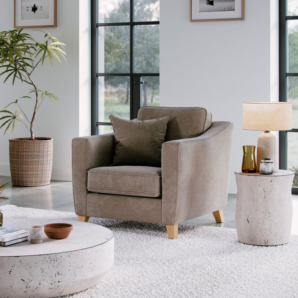 The Great Sofa Company    Beige Brown The Elton Armchair Fossil in Size Extra Medium, BrandAlley