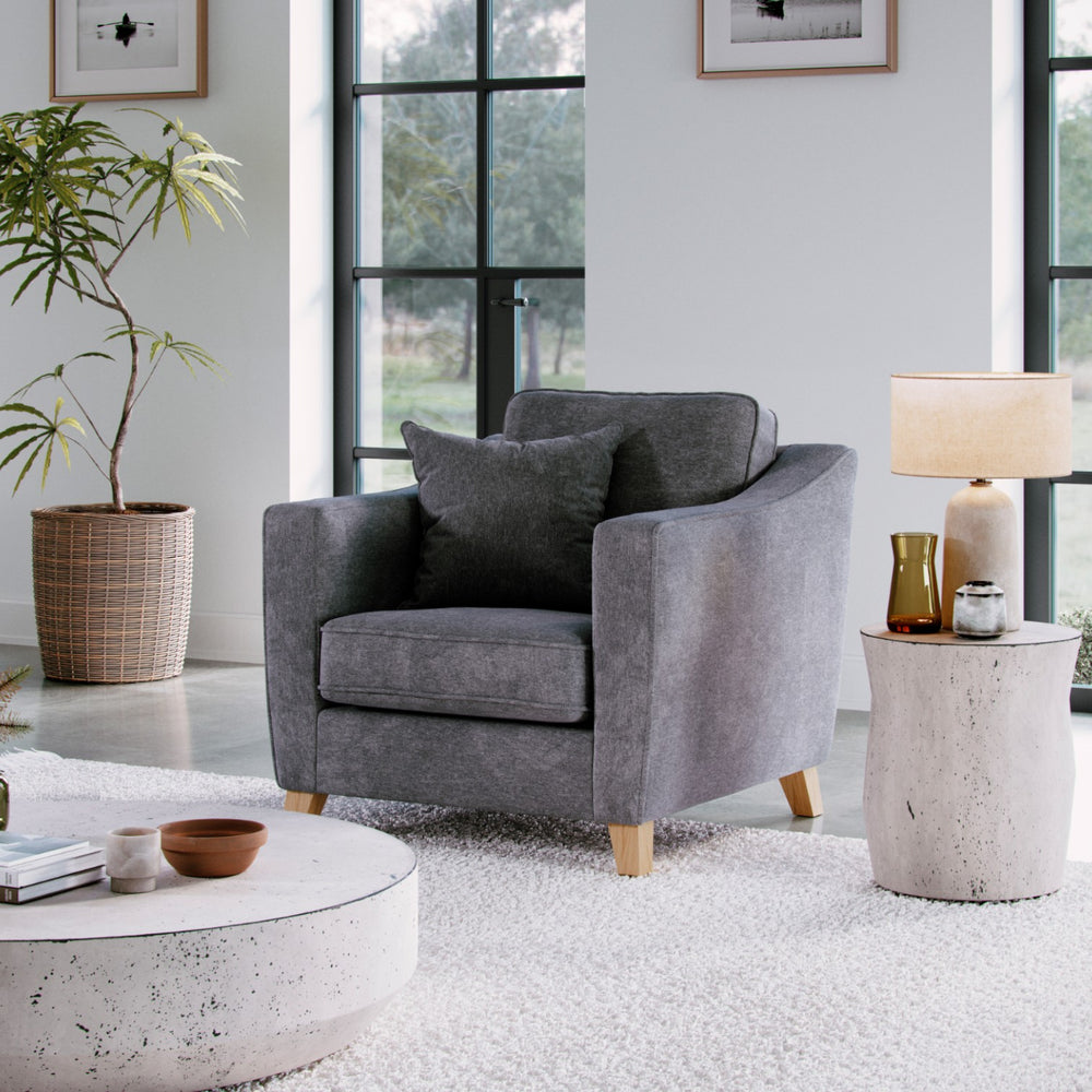 The Great Sofa Company   The Elton Armchair Steel in Size Extra Medium, BrandAlley
