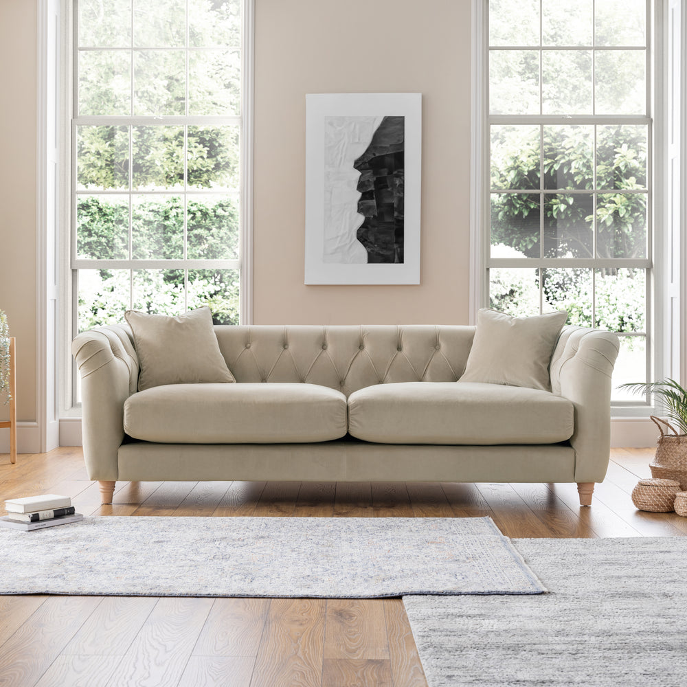 The Great Sofa Company   Soho Large Sofa Velvet Putty in Size Large, BrandAlley