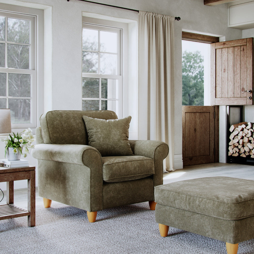 The Great Sofa Company   Abingdon Armchair Winter Moss in Size Extra Medium, BrandAlley