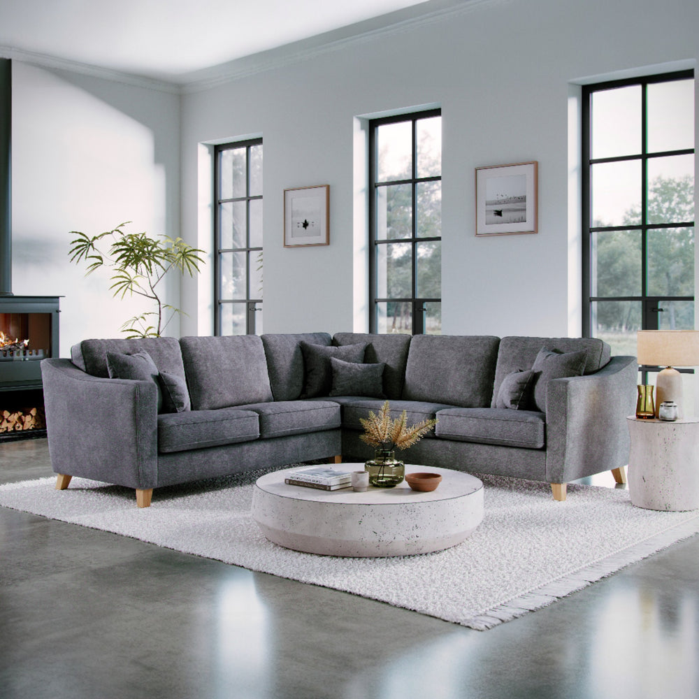 The Great Sofa Company   The Elton Large Corner Sofa Steel in Size Large, BrandAlley