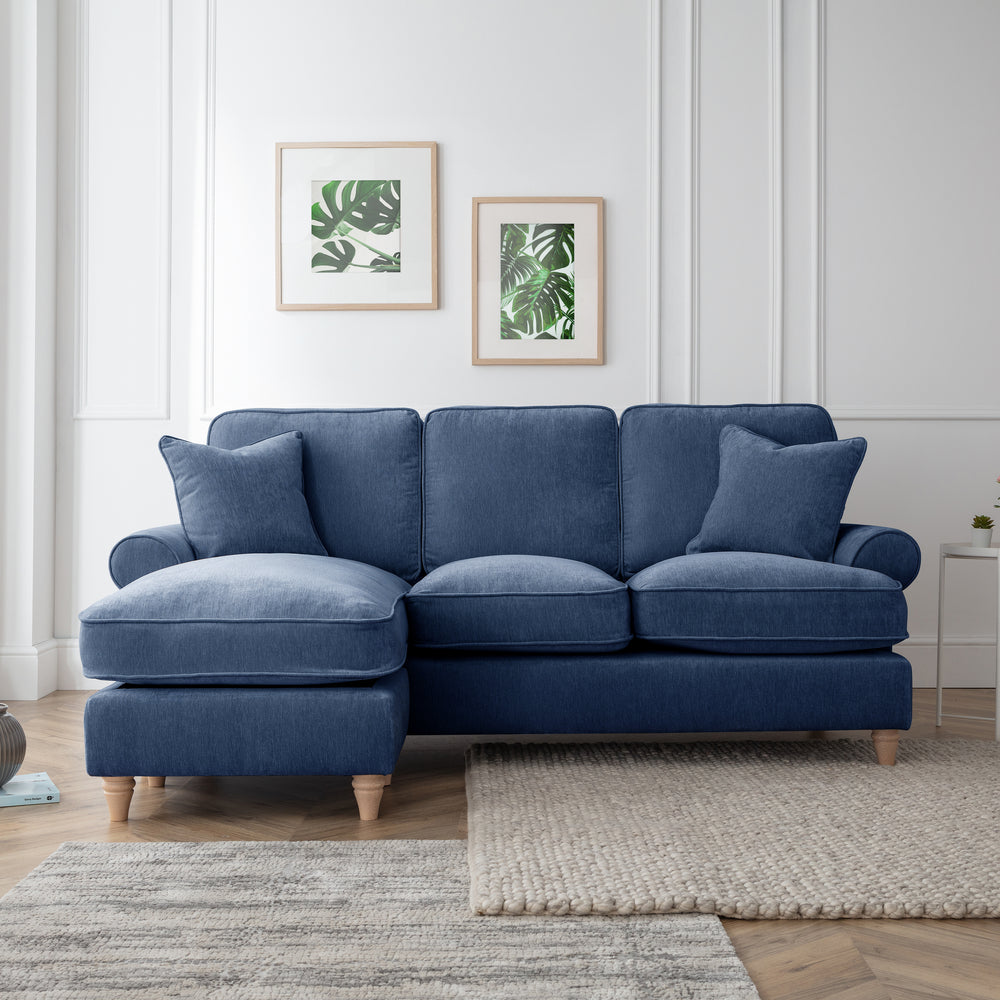 The Great Sofa Company    Navy The Bromfield Left Hand Chaise Sofa in Size Extra Medium, BrandAlley