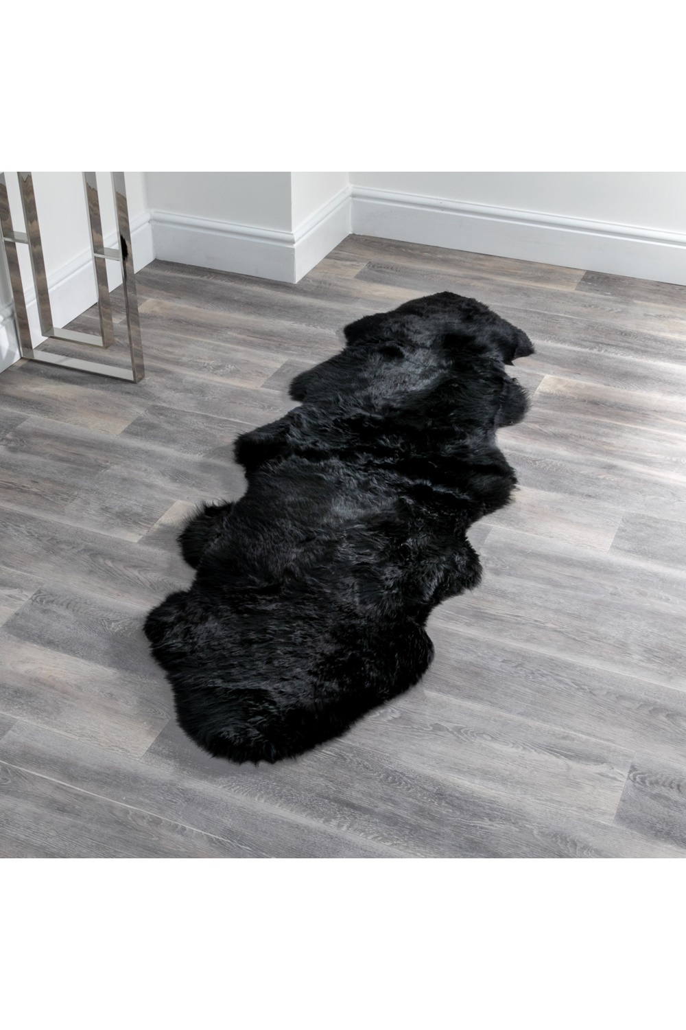 Native    Black Double Sheepskin Rug in Size L, BrandAlley