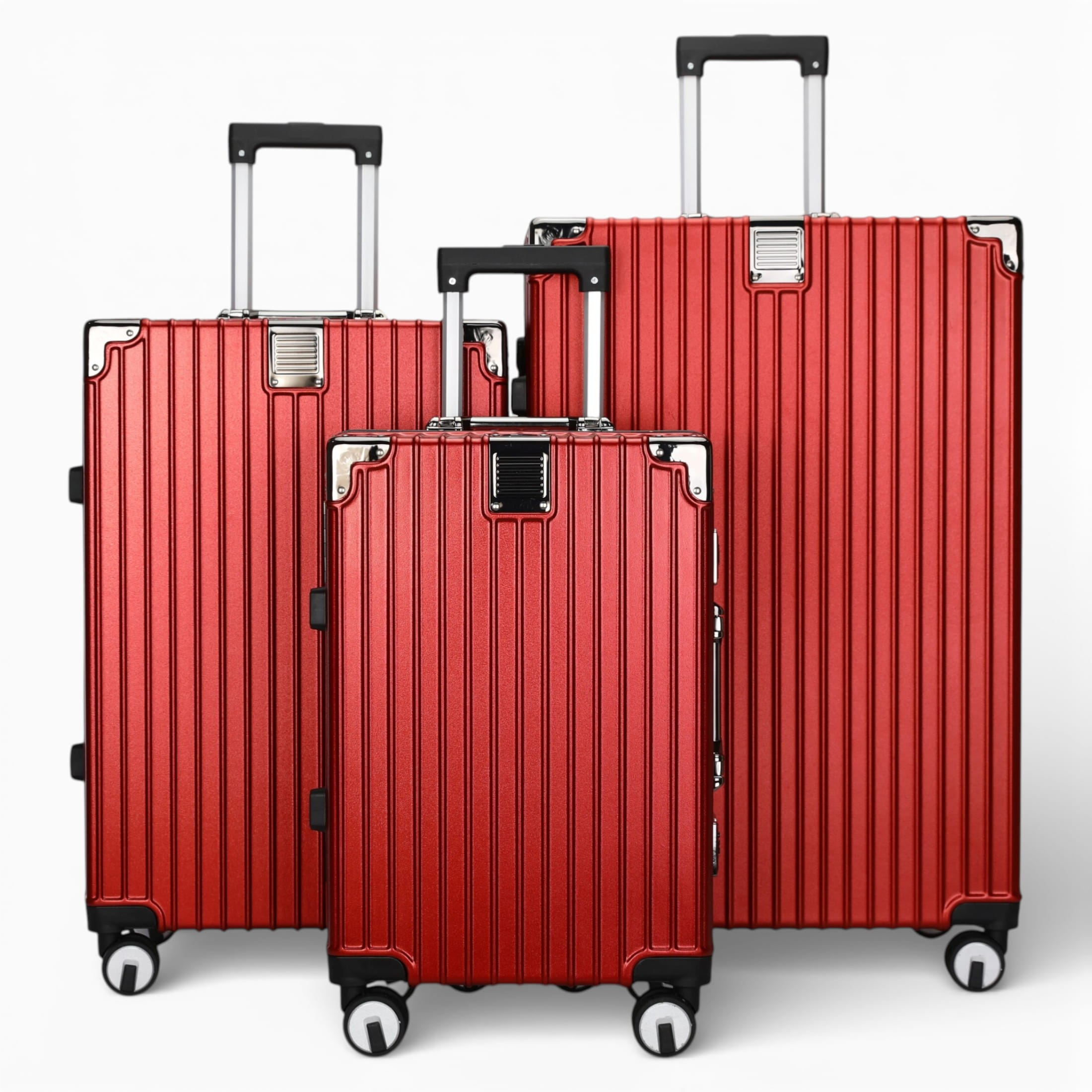 Infinity Leather Men's  Red Hardshell Suitcase Dual 4 Wheel ABS Luggage Cabin Suitcases in Size Small, BrandAlley