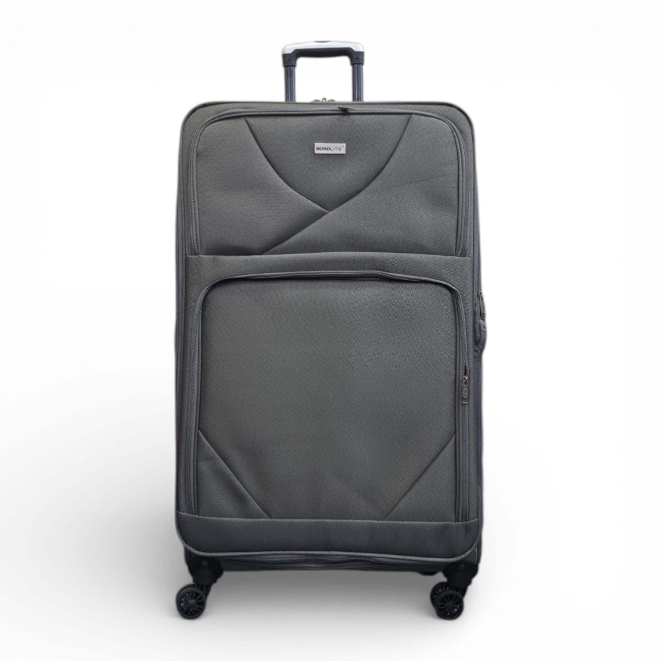 Infinity Leather Men's   Grey Soft Shell Lightweight Nylon 4 Wheel Travel Case Holiday Extra Large Suitcase in Size XL, BrandAlley