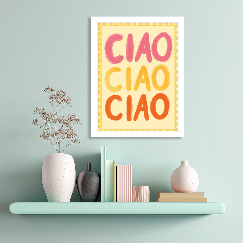 The Art Group   Studio Dolci 'Ciao Ciao Ciao III' Preframed Art Print 30x40cms , BrandAlley