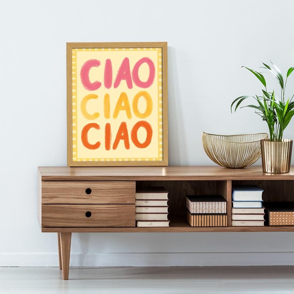 The Art Group     Studio Dolci 'Ciao Ciao Ciao Iii' Preframed Art Print 40X50cms , BrandAlley