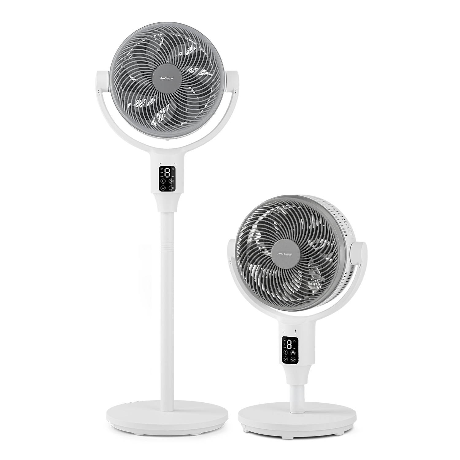 Pro Breeze    White Airflo Plus 44" Hybrid Pedestal Fan - Ultra-Quiet Air Circulator - /Grey , BrandAlley