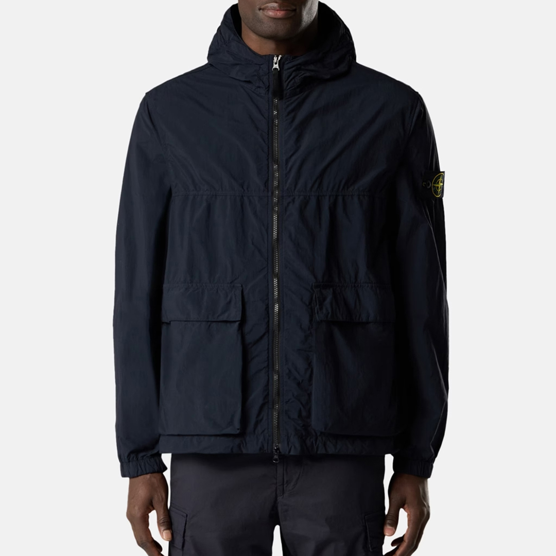 Stone Island Men's  Navy Hooded Jacket in Size XL, BrandAlley