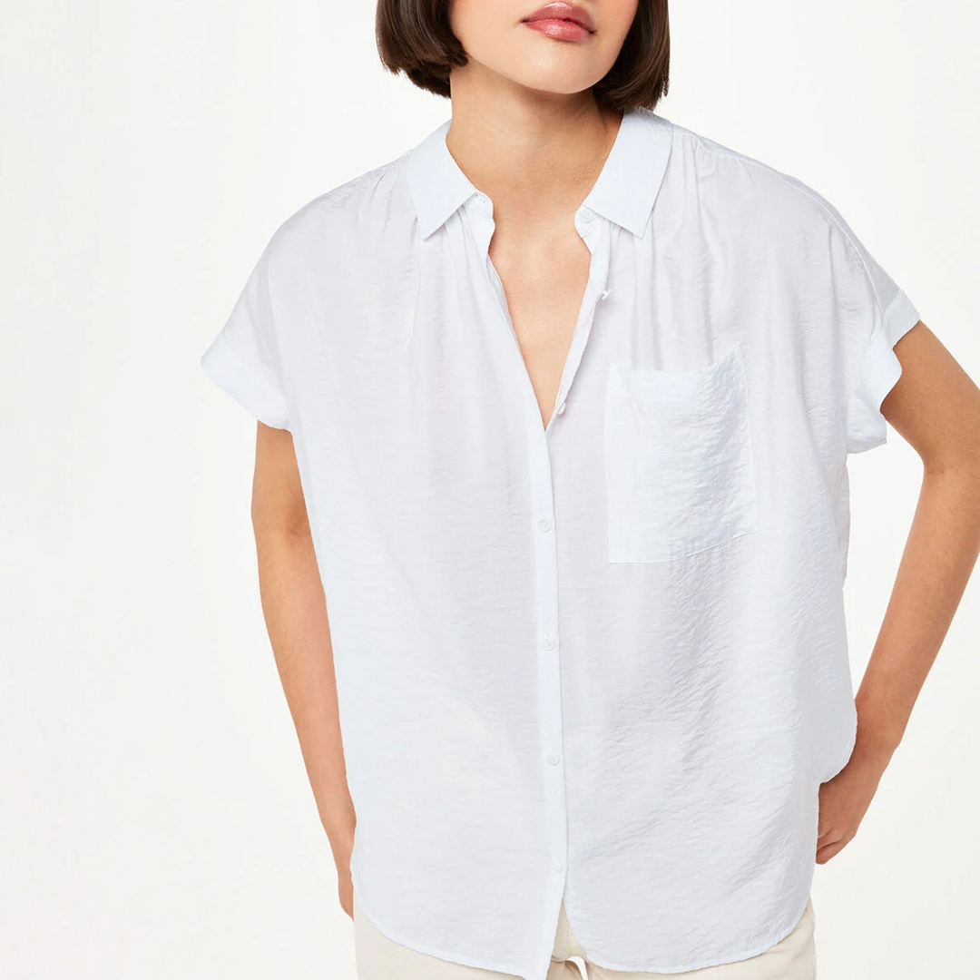 WHISTLES Women's  White Nicola Button Shirt in Size S, BrandAlley