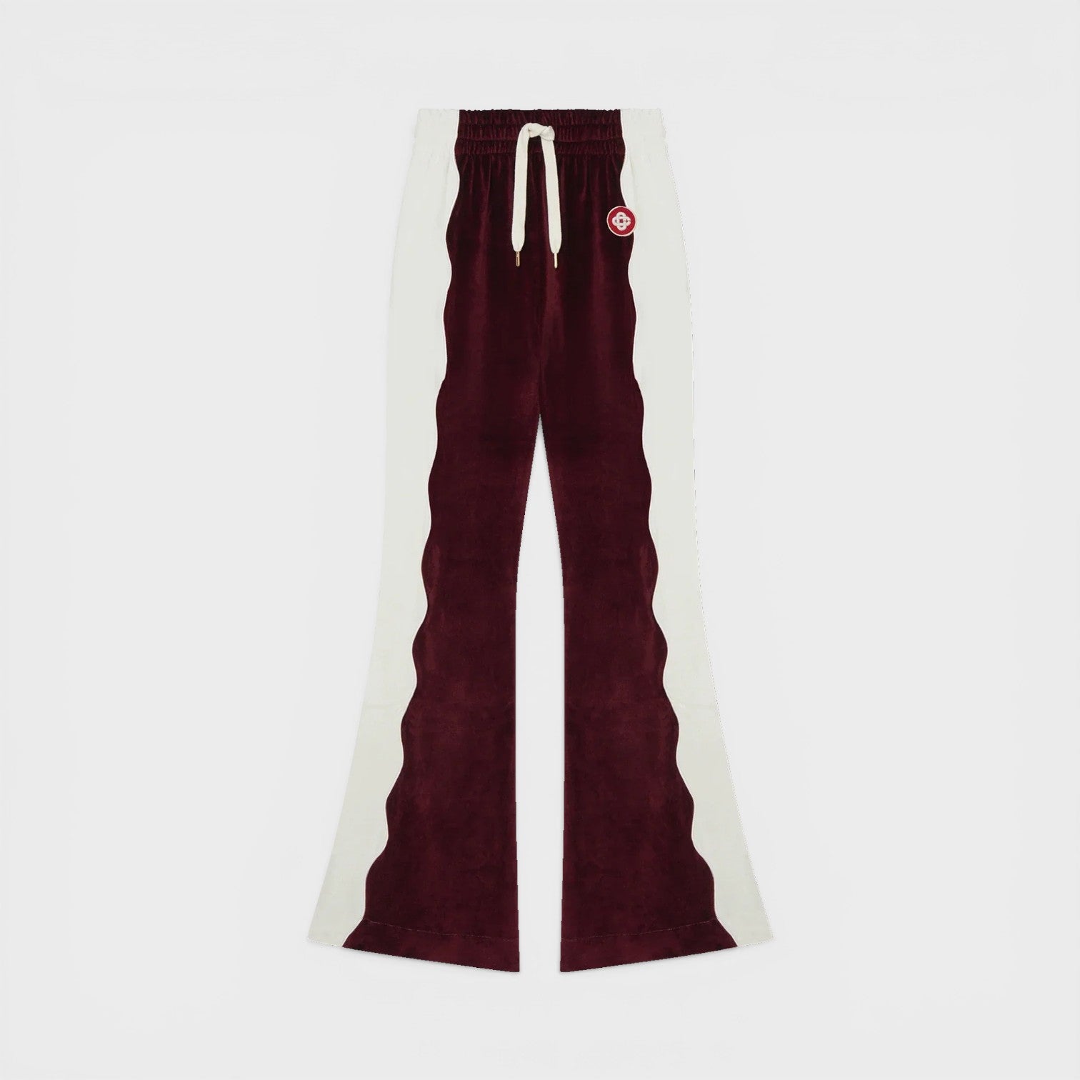 Casablanca Women's  Burgundy Velour Panelled Track Pant in Size L, BrandAlley