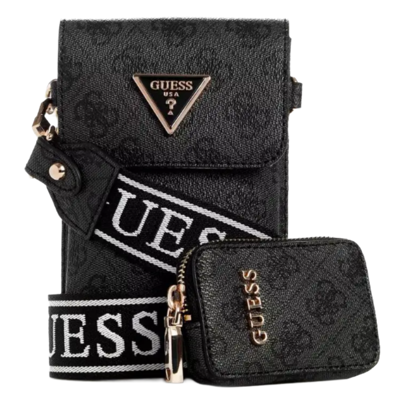 Guess Women's  Latona Mini Crossbody Phone Bag Coal Logo  , BrandAlley