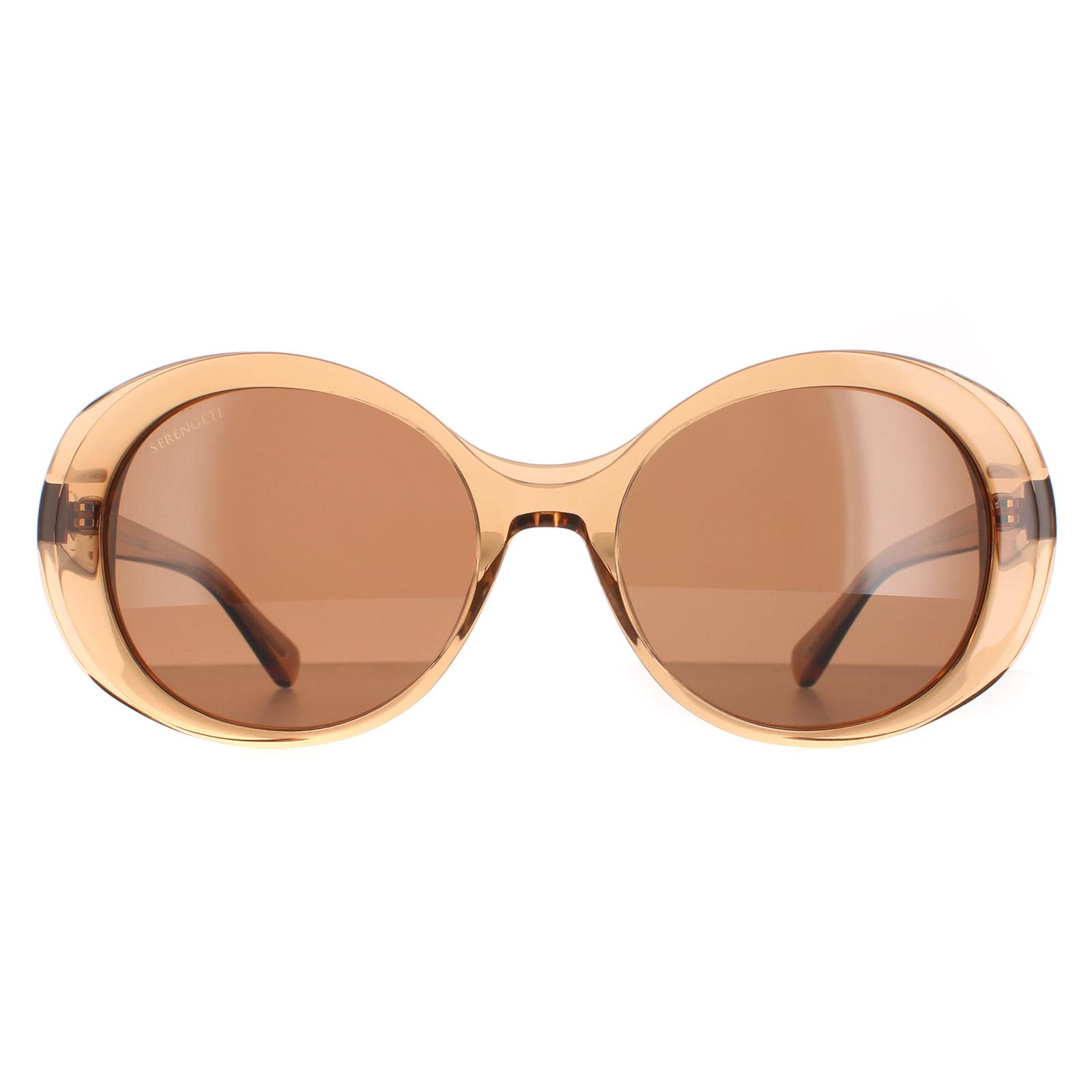 Serengeti Women's  Round Female Brown Beige Bacall Sunglasses , BrandAlley