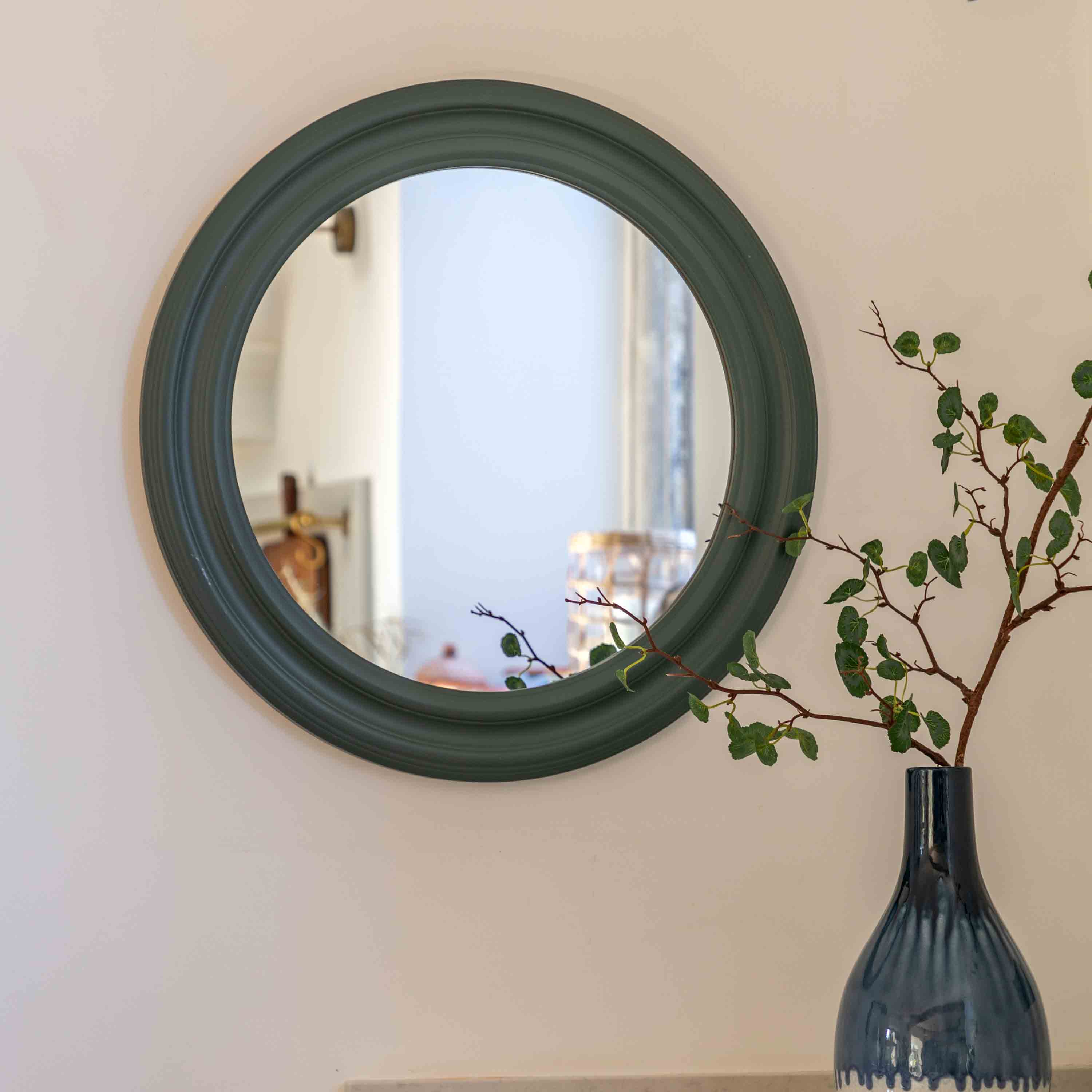 Gallery Living    Green Surtout Round Mirror - 60Cm in Size 60cm, BrandAlley