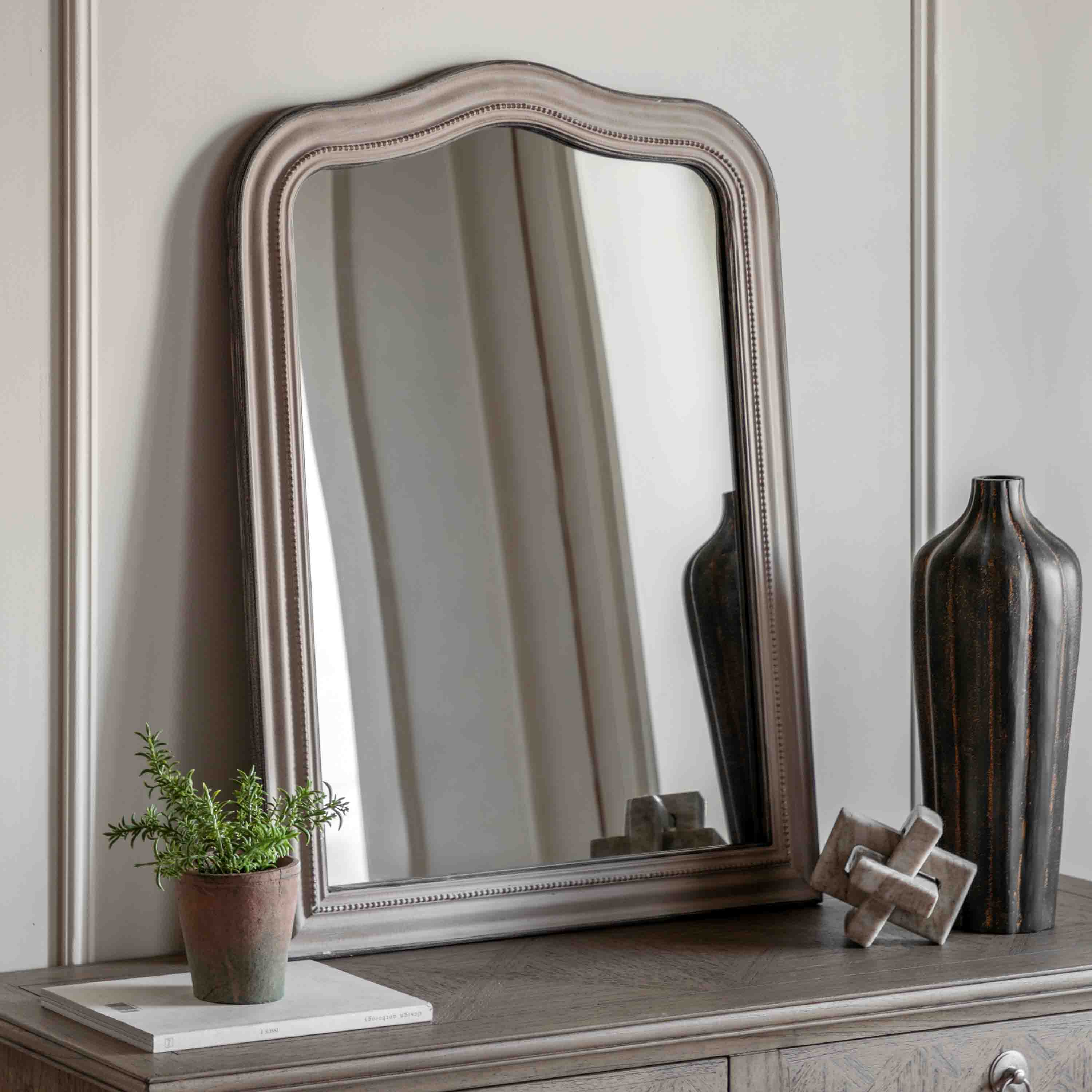 Gallery Living    Grey Solipsism Arch Mirror - H:80 X W:60cm in Size +44, BrandAlley