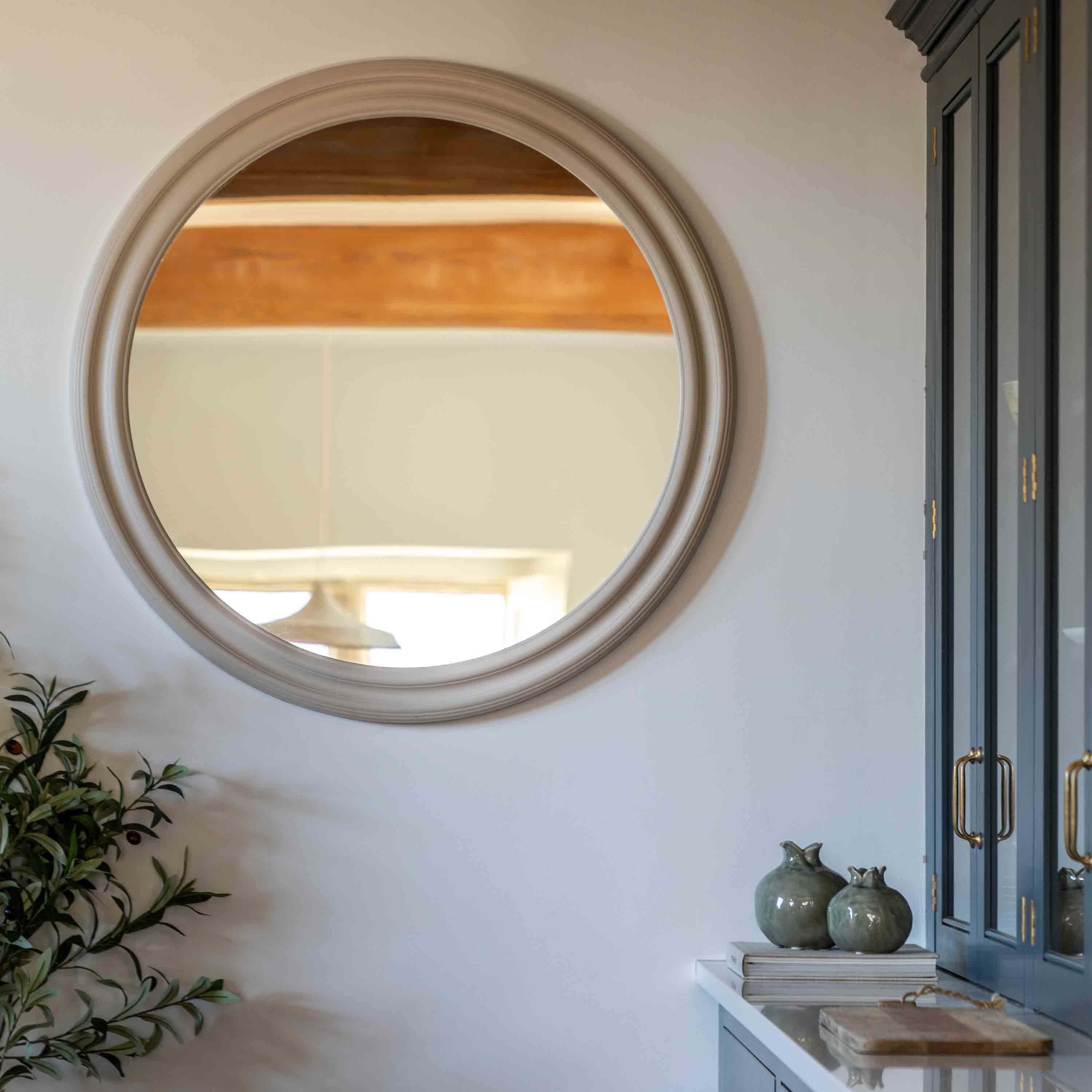 Gallery Living    Beige Surtout Round Mirror - 90Cm in Size 90cm, BrandAlley