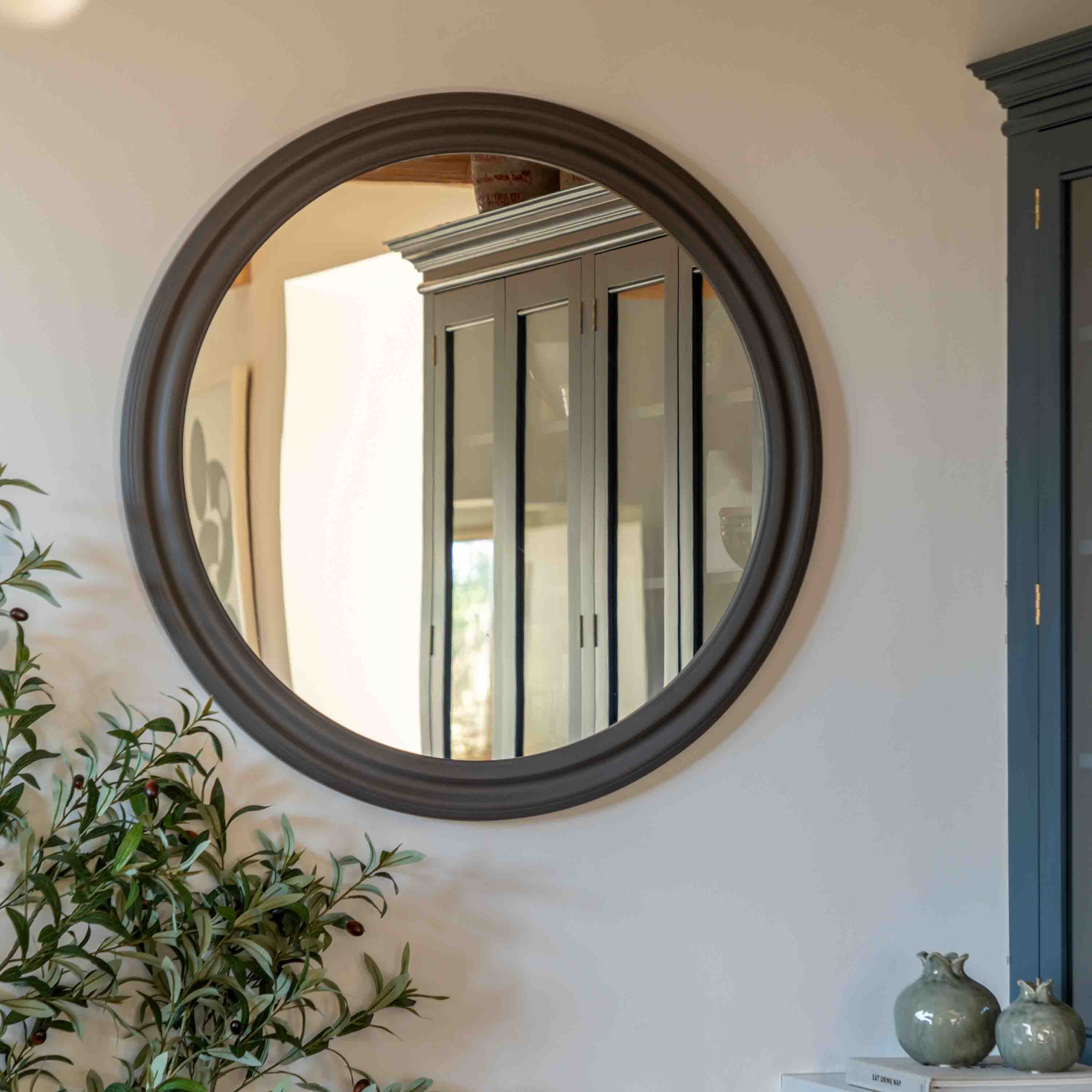 Gallery Living    Grey Surtout Round Mirror - 90Cm in Size 90cm, BrandAlley