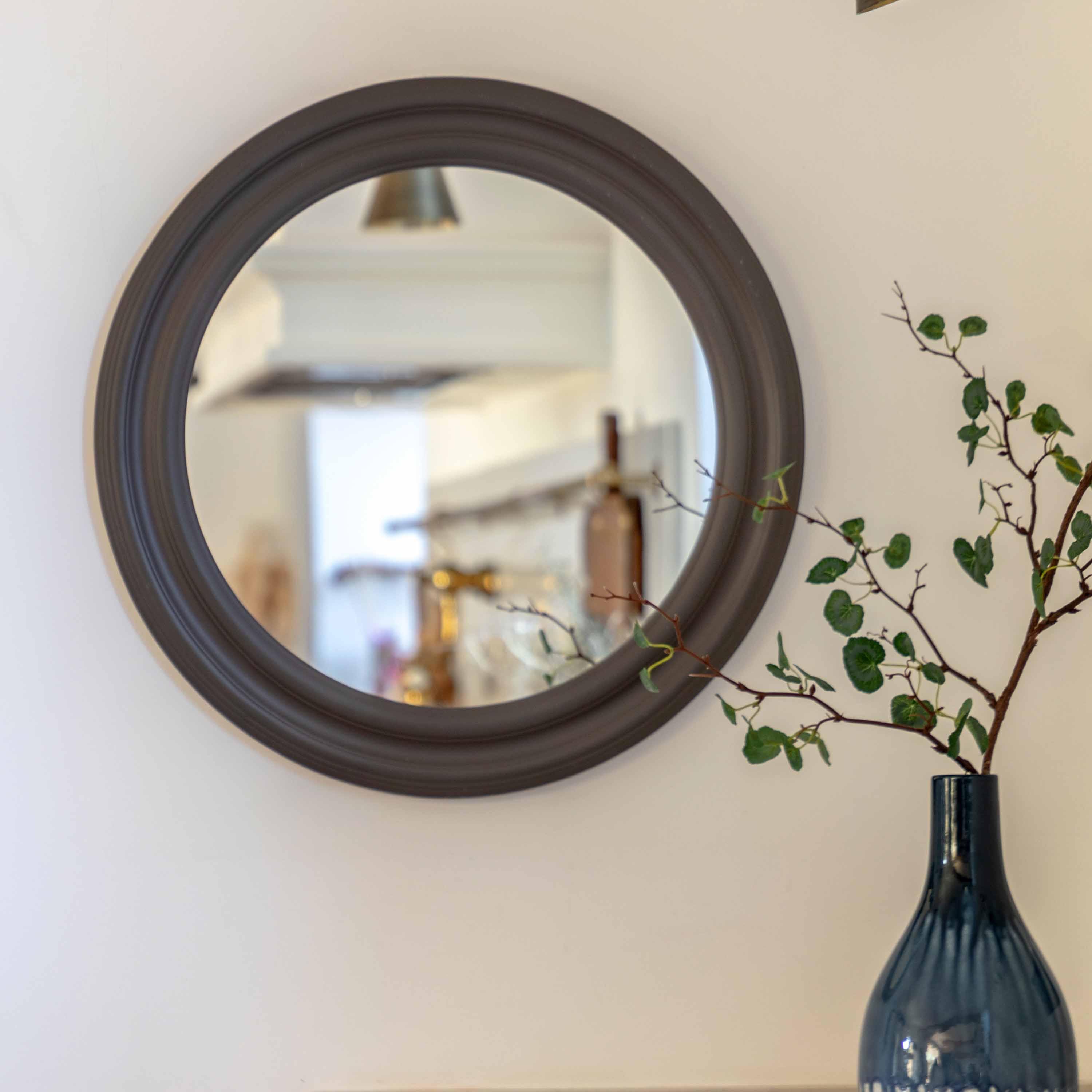 Gallery Living    Grey Surtout Round Mirror - 60Cm in Size 60cm, BrandAlley