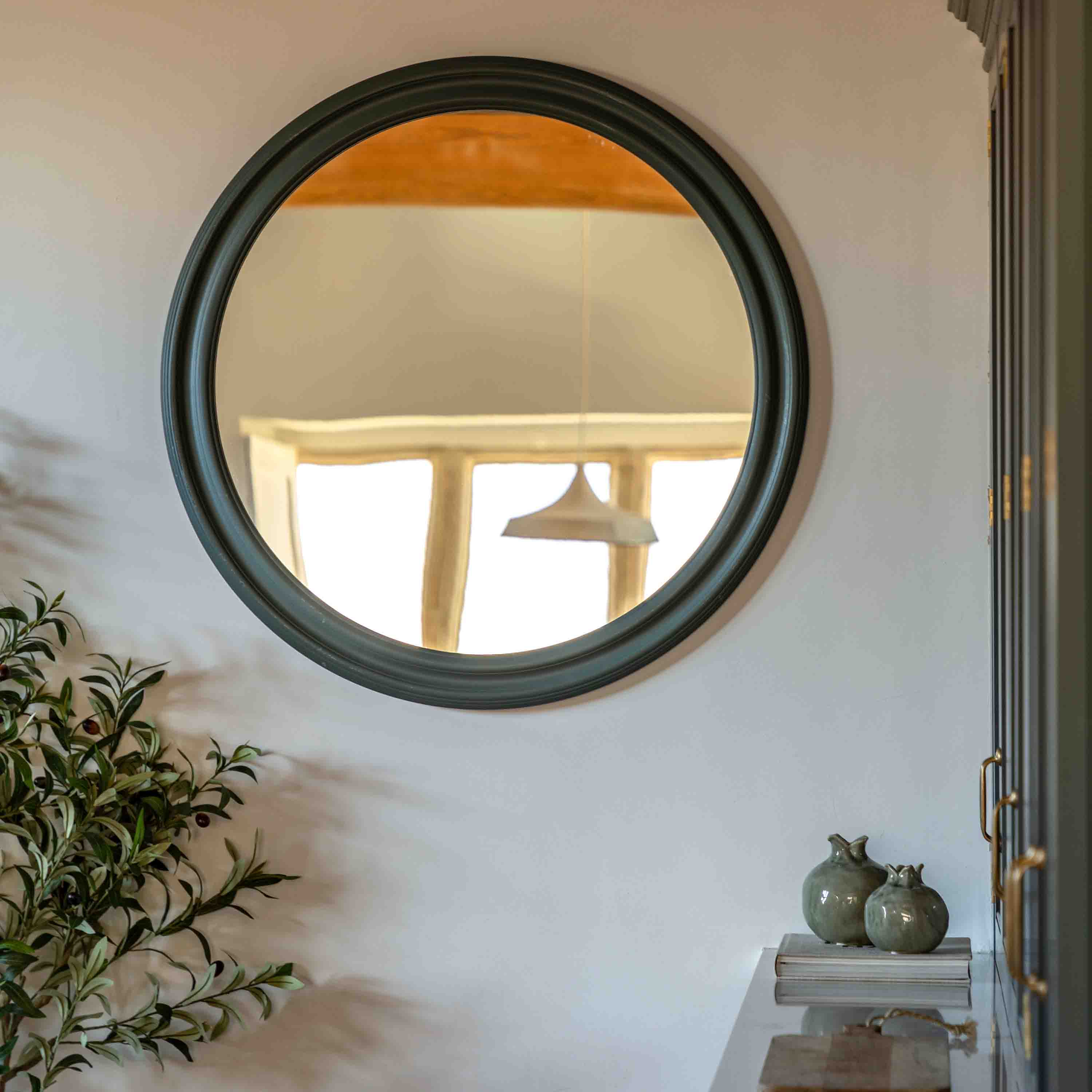 Gallery Living    Green Surtout Round Mirror - 90Cm in Size 90cm, BrandAlley