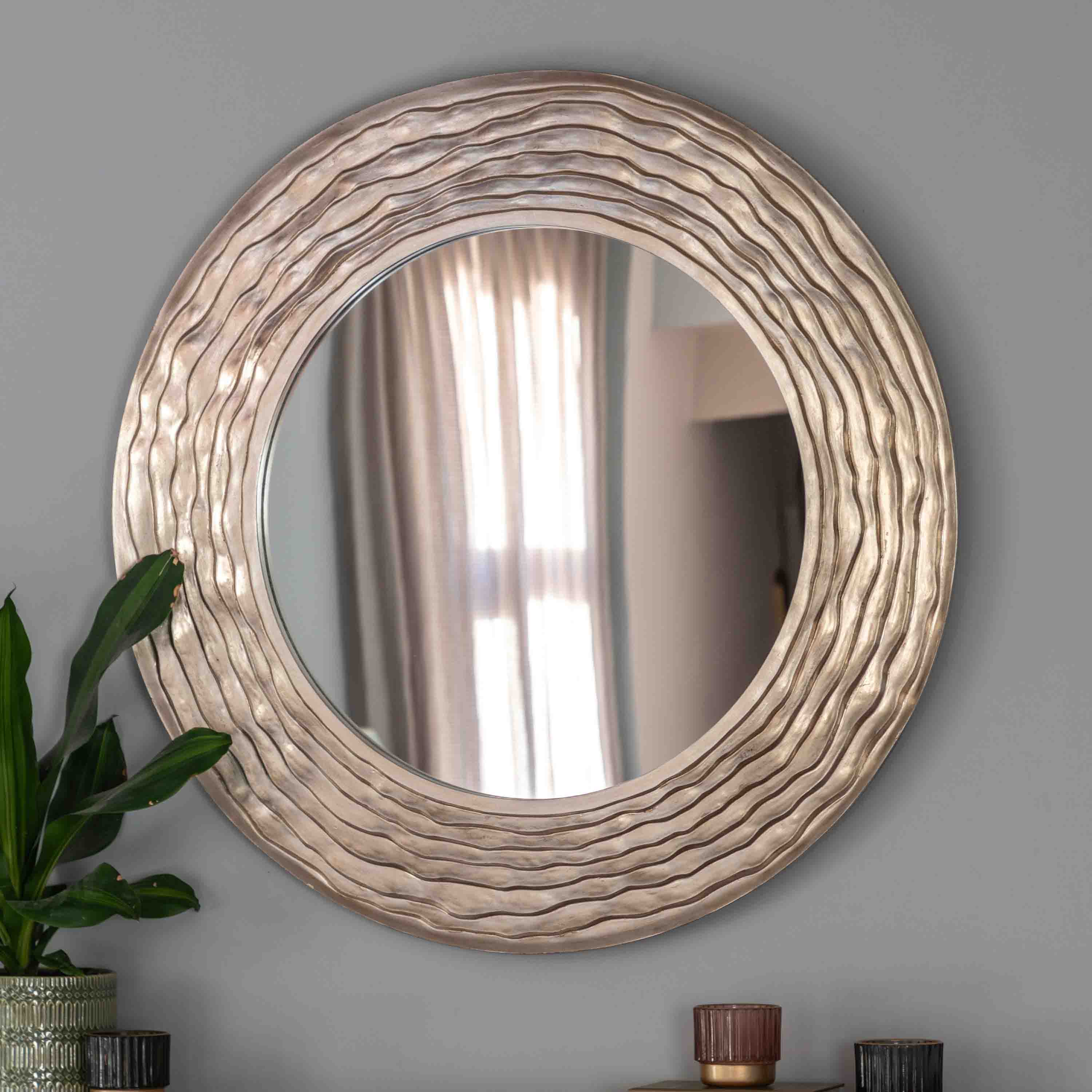 Gallery Living     Coruscant Round Mirror - 90Cm in Size 90cm, BrandAlley