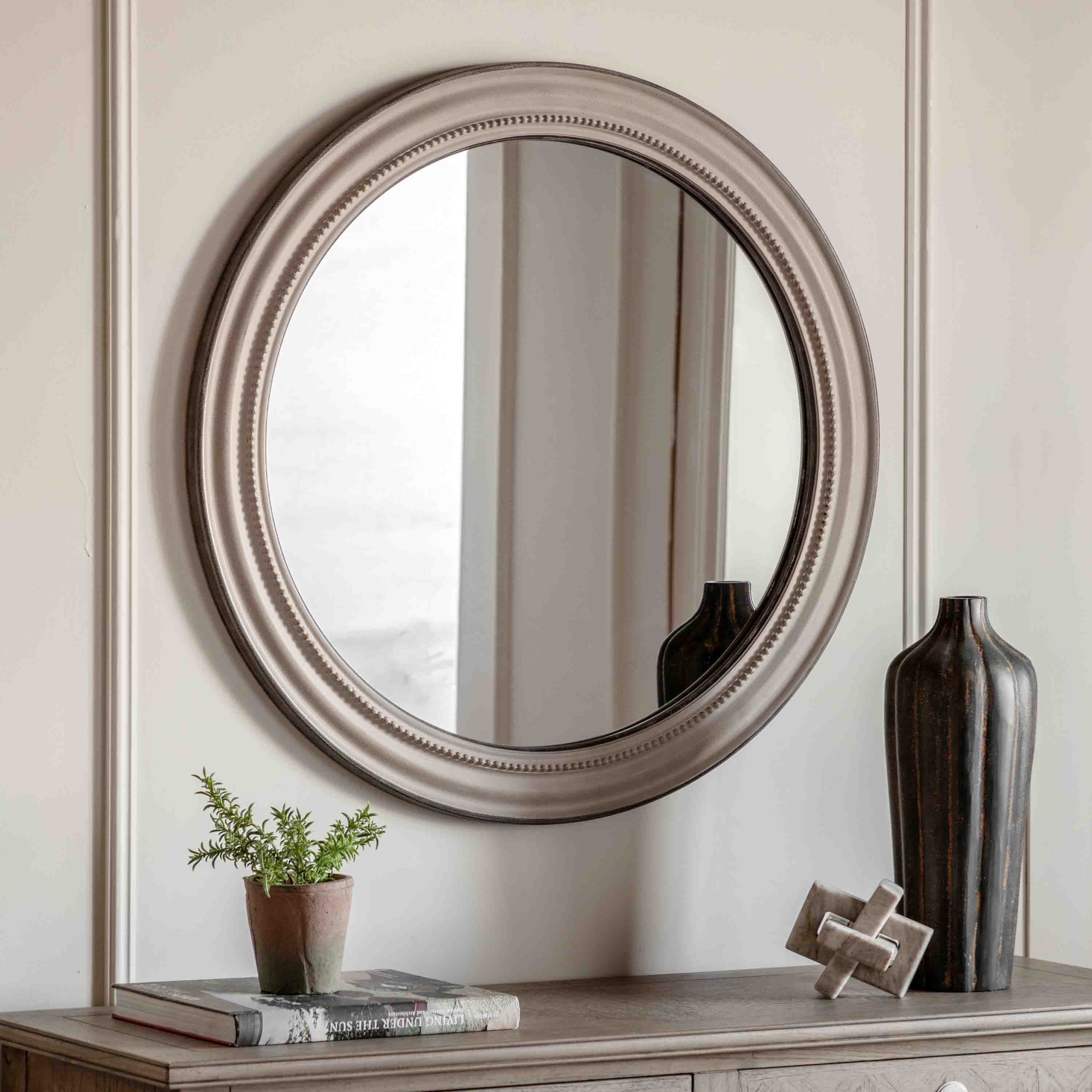 Gallery Living    Grey Solipsism Round Mirror - 80Cm in Size 80cm, BrandAlley