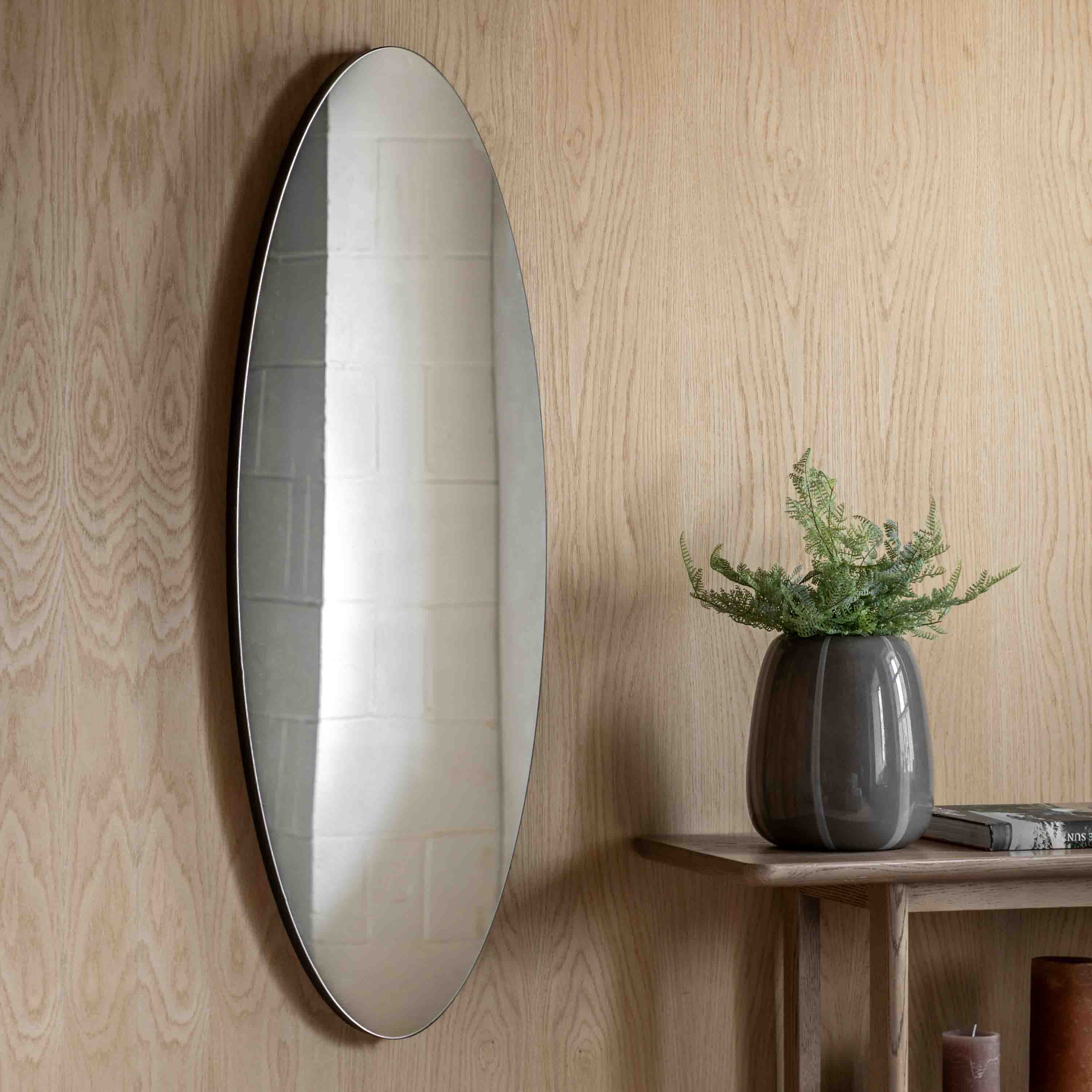 Gallery Living   Tenebrous Elipse Mirror - H:120 x W:40cm in Size +44, BrandAlley