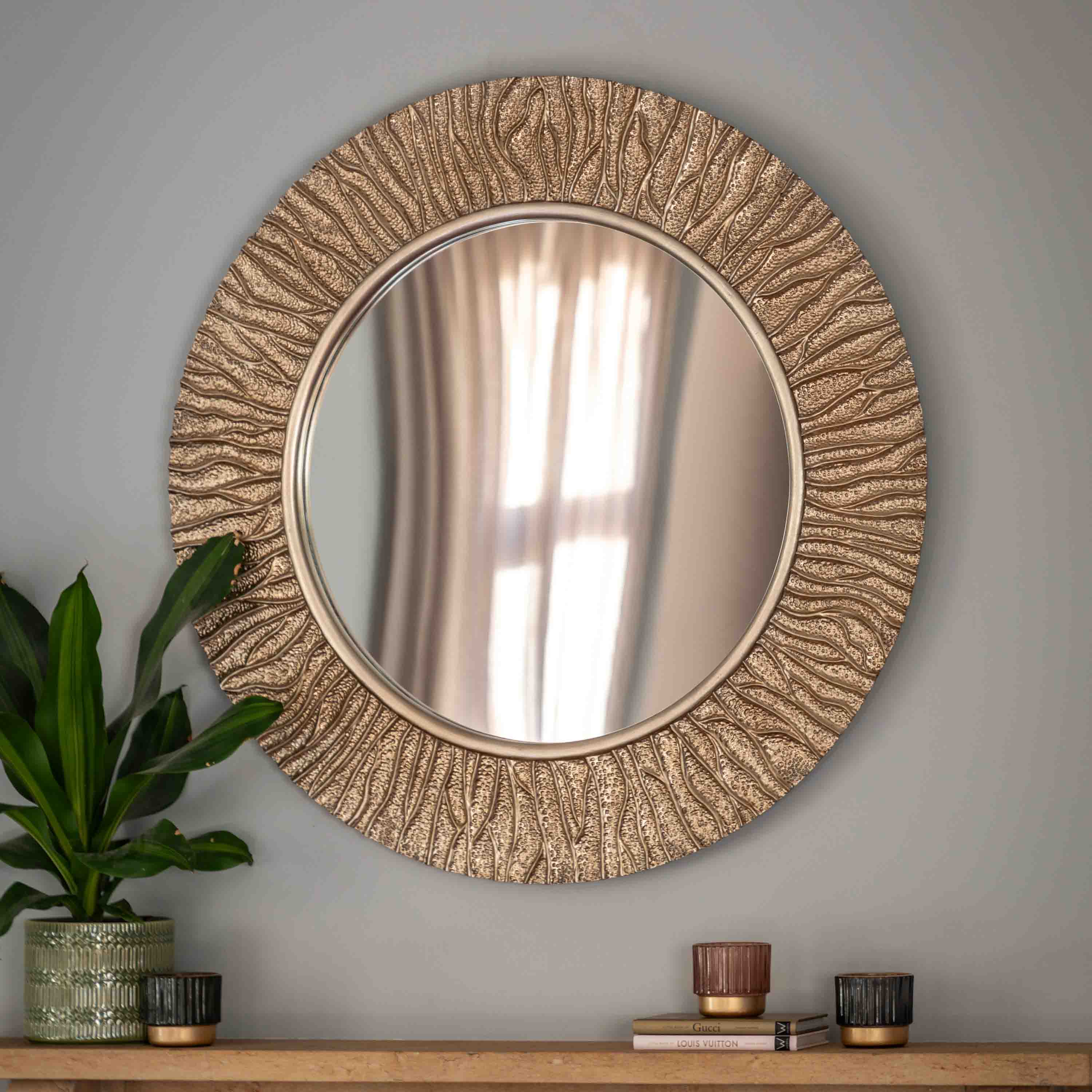 Gallery Living   Fuliginous Round Mirror - 90cm in Size 90cm, BrandAlley