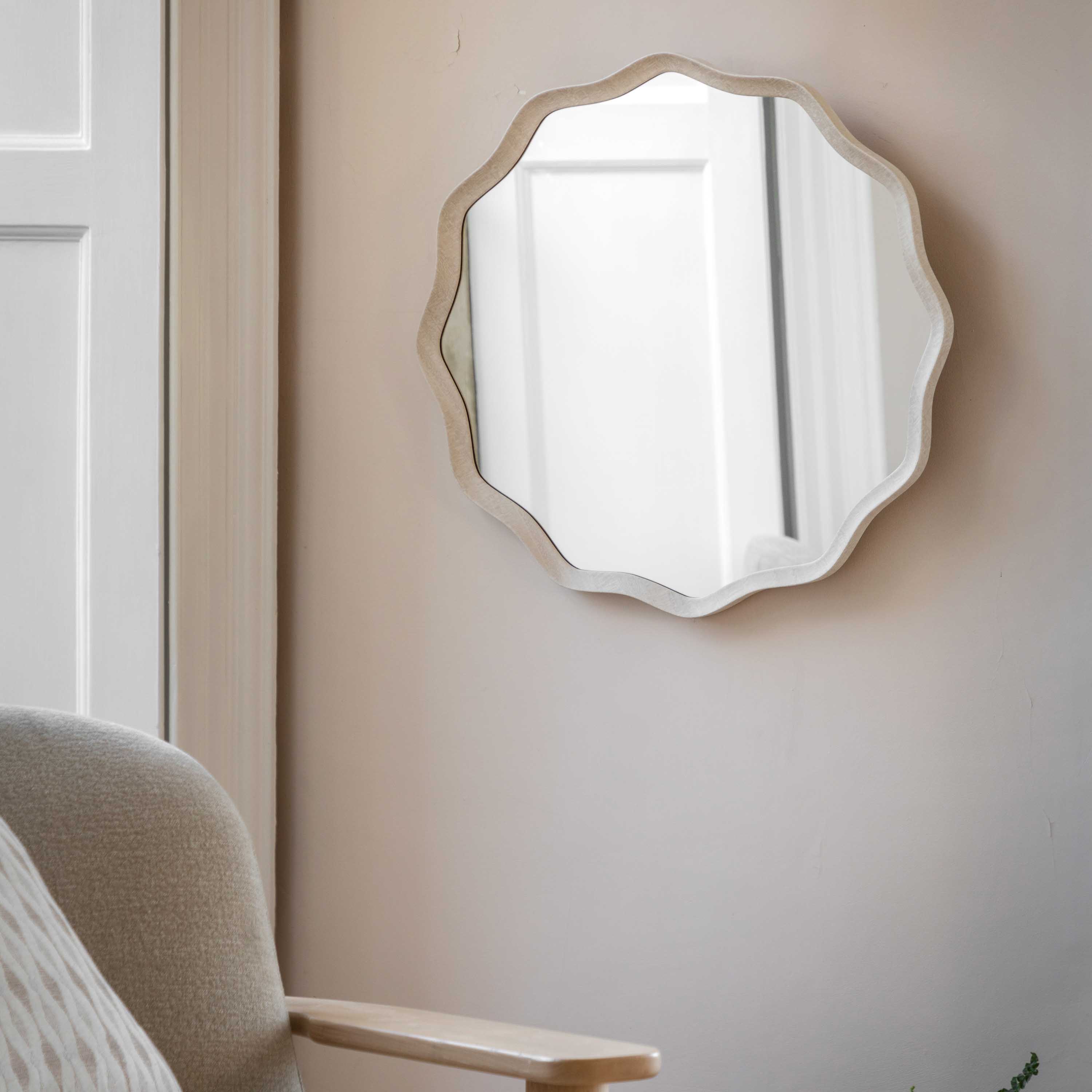 Gallery Living    Grey Mellifluous Round Mirror - 60Cm in Size 60cm, BrandAlley