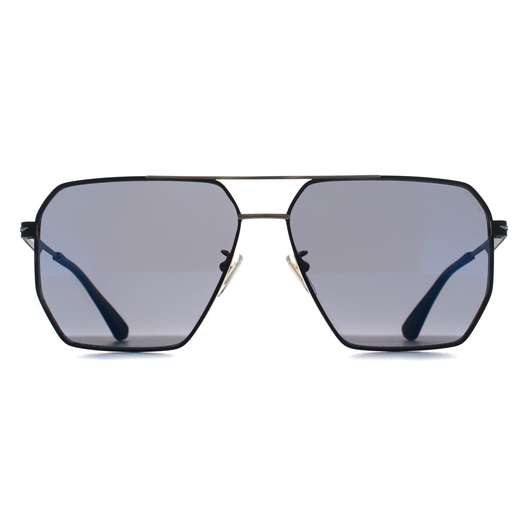 Police Men's   Gold Rectangle Male Blue Mirrored Spll79 Champ Lite 2 Sunglasses , BrandAlley
