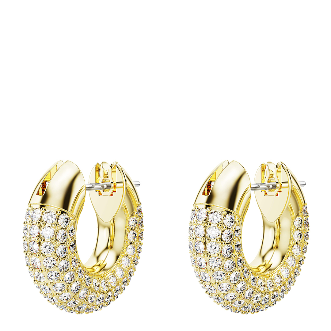 SWAROVSKI Women's  Gold Plated Small Dextera Hoop Earrings in Size Small, BrandAlley
