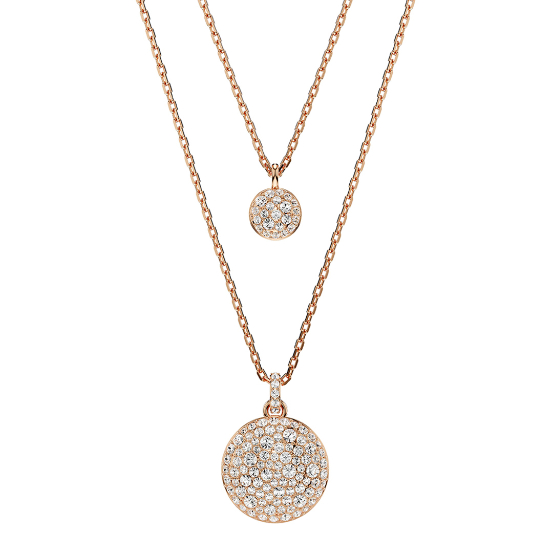 SWAROVSKI Women's  Rose Gold-Tone Plated Sublima Layered Pendant Necklace in Size Extra Small, BrandAlley