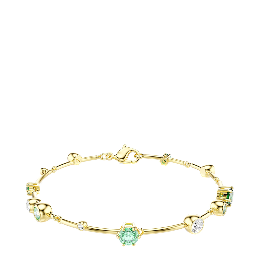 SWAROVSKI Women's  18K Gold & Green Finish Constella Bracelet in Size 17, BrandAlley