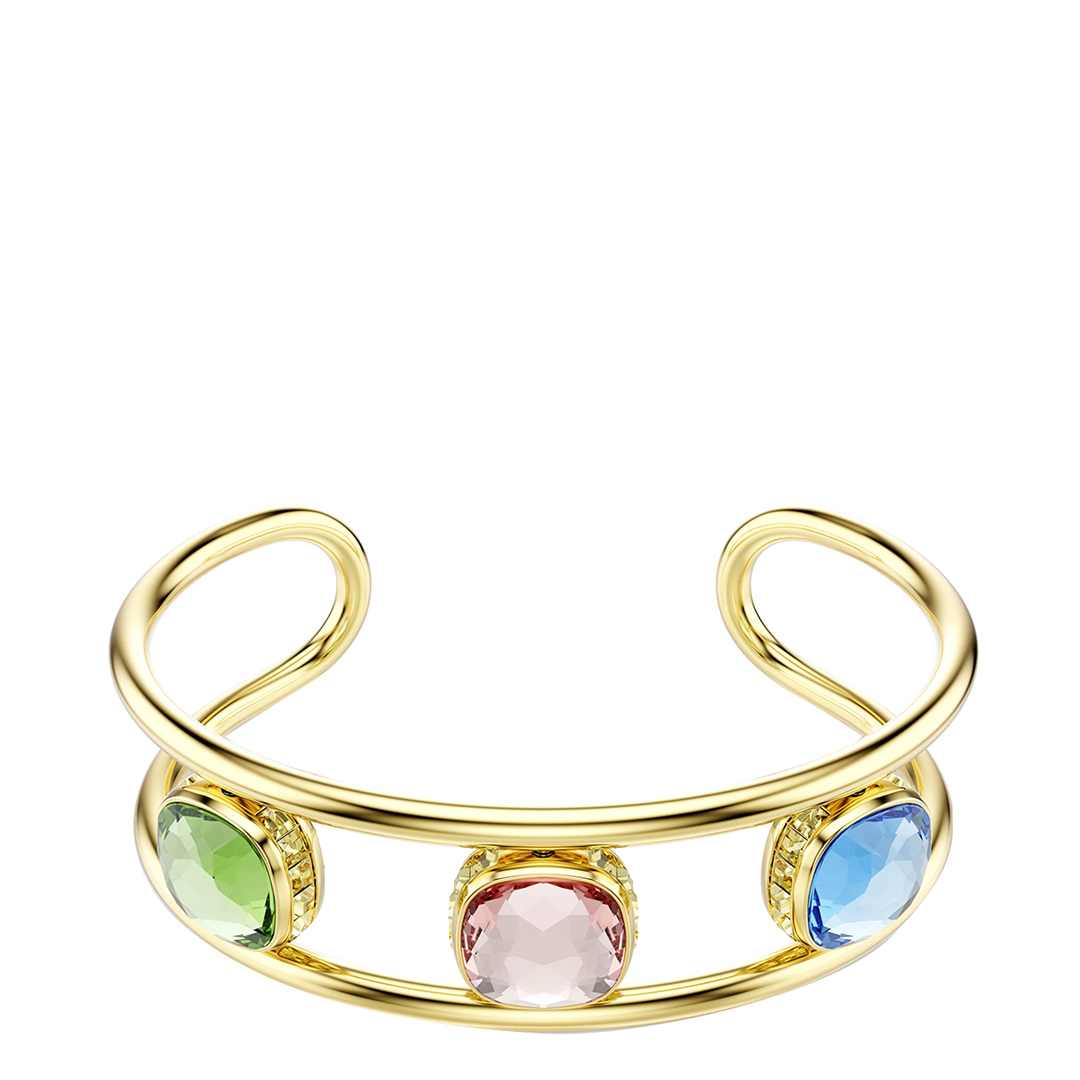 SWAROVSKI Women's  18K Gold & ed Cushion Cut Chroma Cuff in Size 16.4cm, BrandAlley