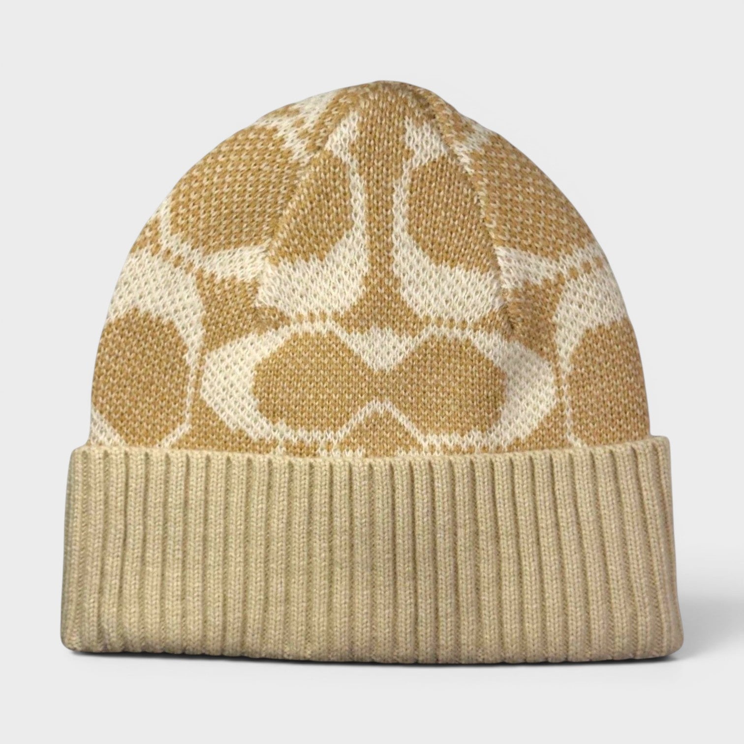 Coach Women's   Beige Signature Jumbo Beanie Camel , BrandAlley