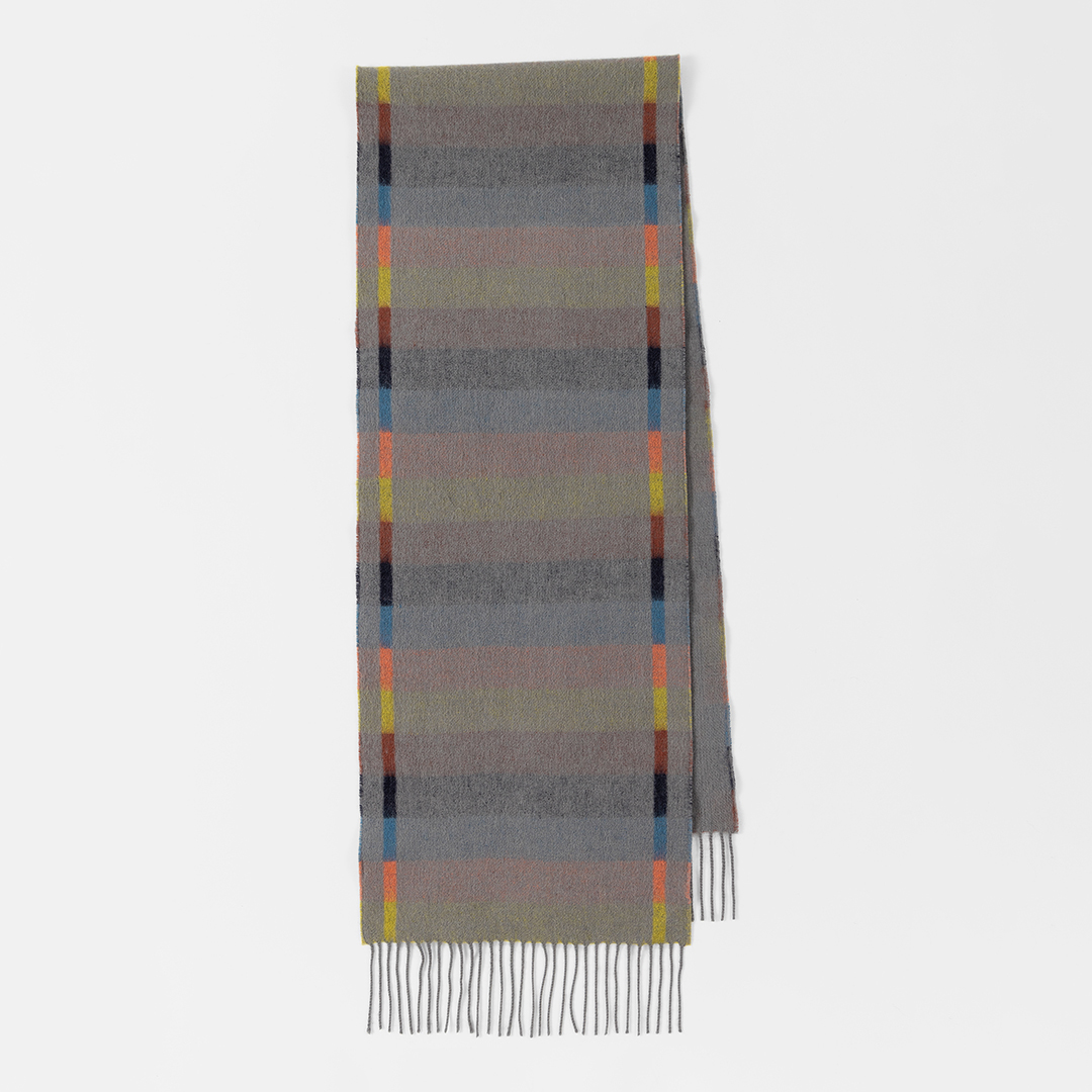 PAUL SMITH Men's  Grey Bright Tracks Wool Scarf , BrandAlley