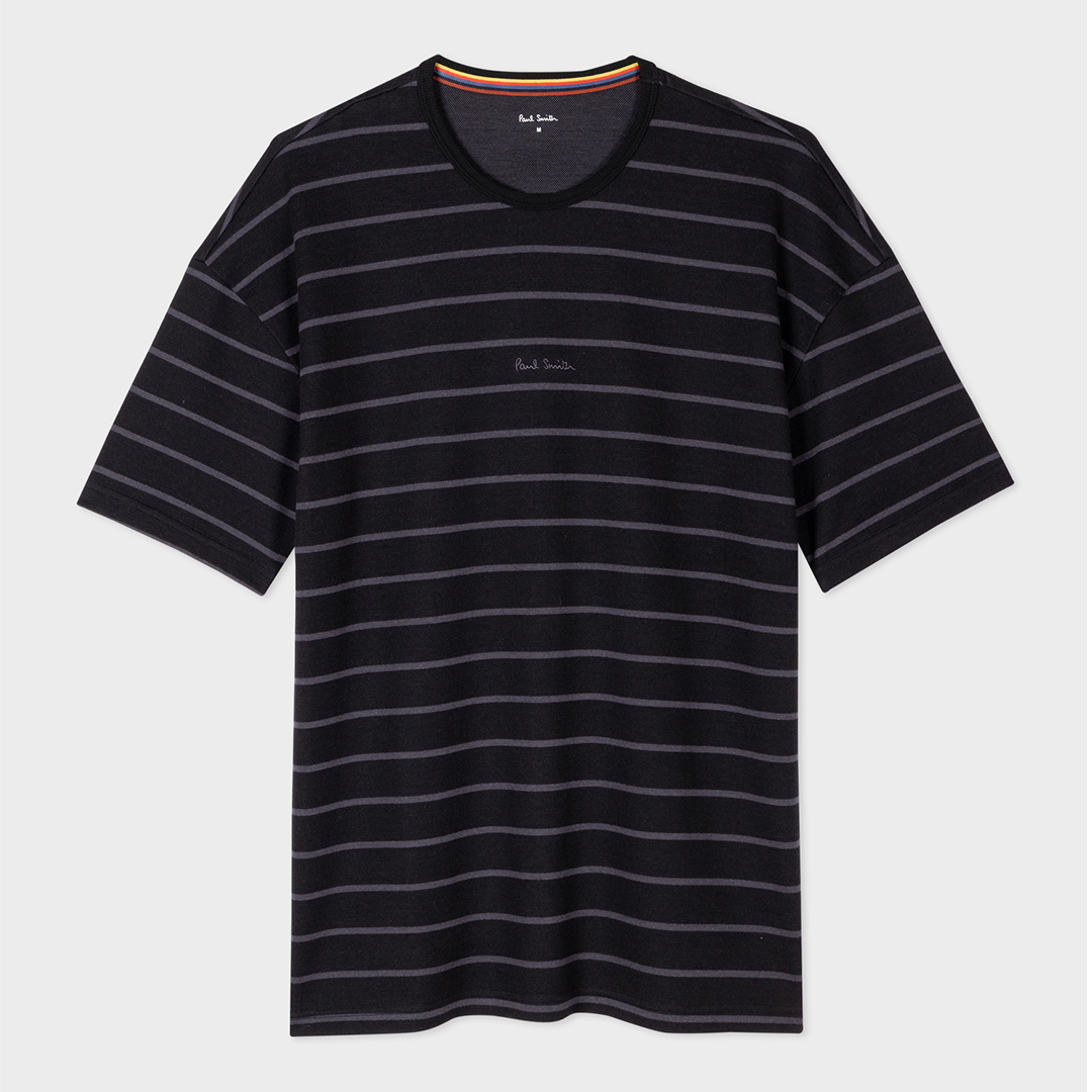 PAUL SMITH Men's  Black Relax Logo Stripe T-Shirt in Size M, BrandAlley