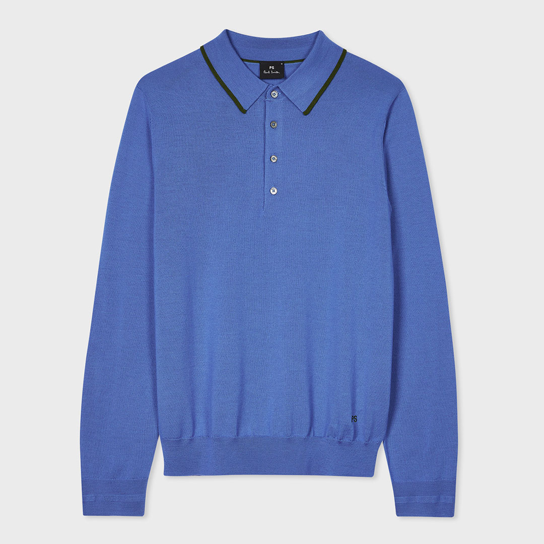 PAUL SMITH Men's  Blue Polo Jumper in Size XXL, BrandAlley