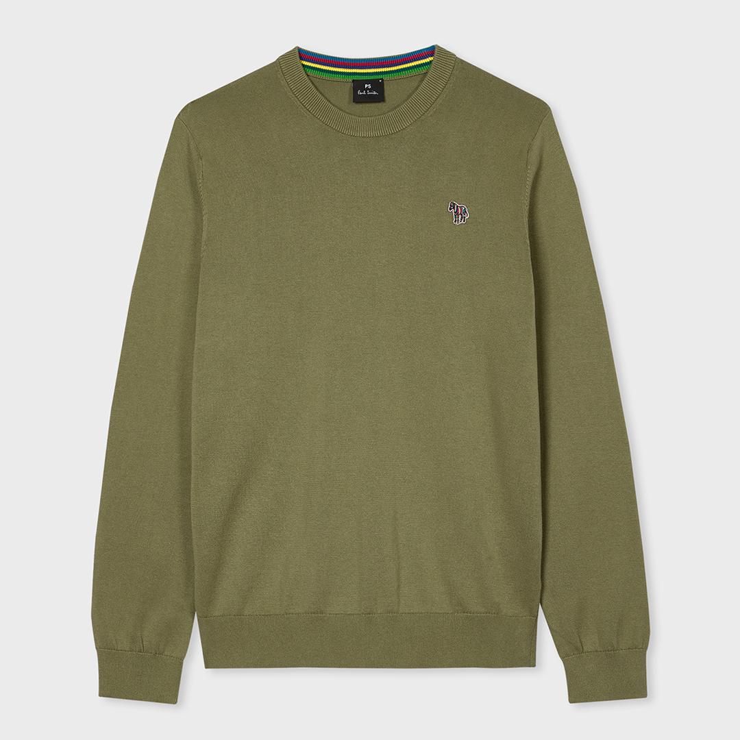 PAUL SMITH Men's   Green Jumper With Zebra in Size XS, BrandAlley