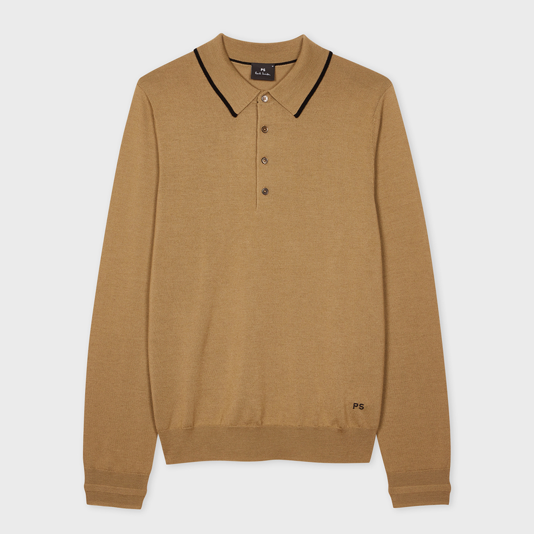 PAUL SMITH Men's  Light Brown Polo Jumper in Size M, BrandAlley