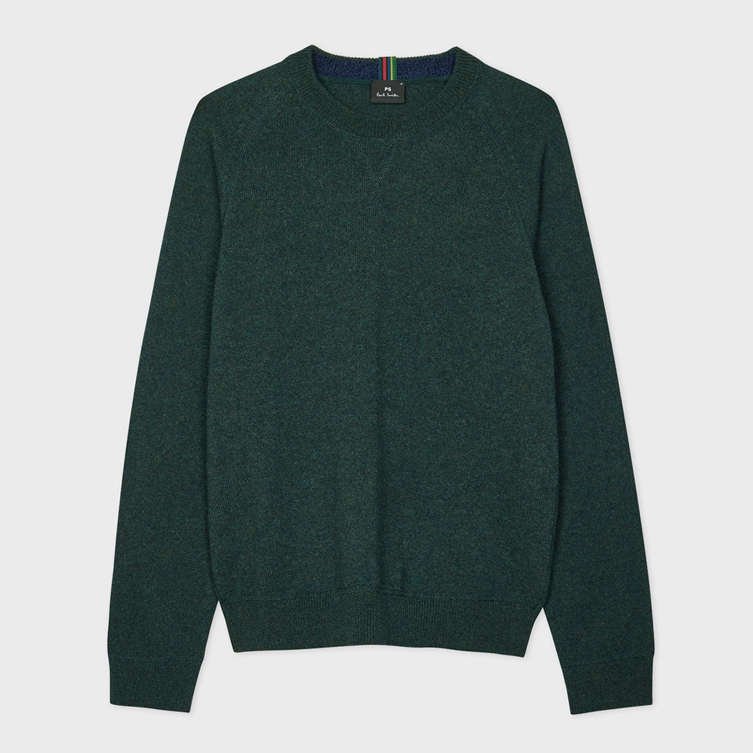 PAUL SMITH Men's   Green Merino Wool Jumper in Size M, BrandAlley