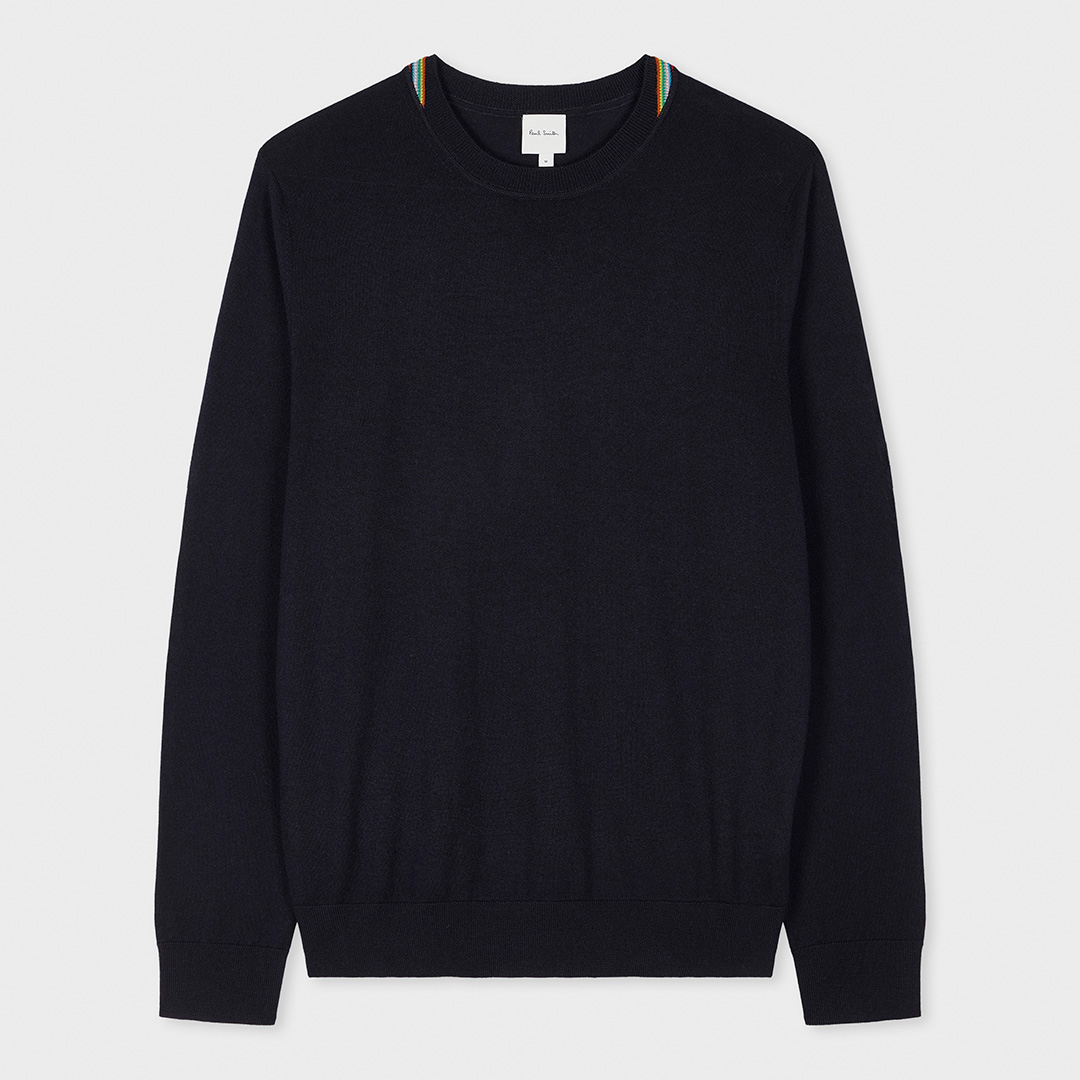 PAUL SMITH Men's   Navy Merino Wool Jumper in Size M, BrandAlley