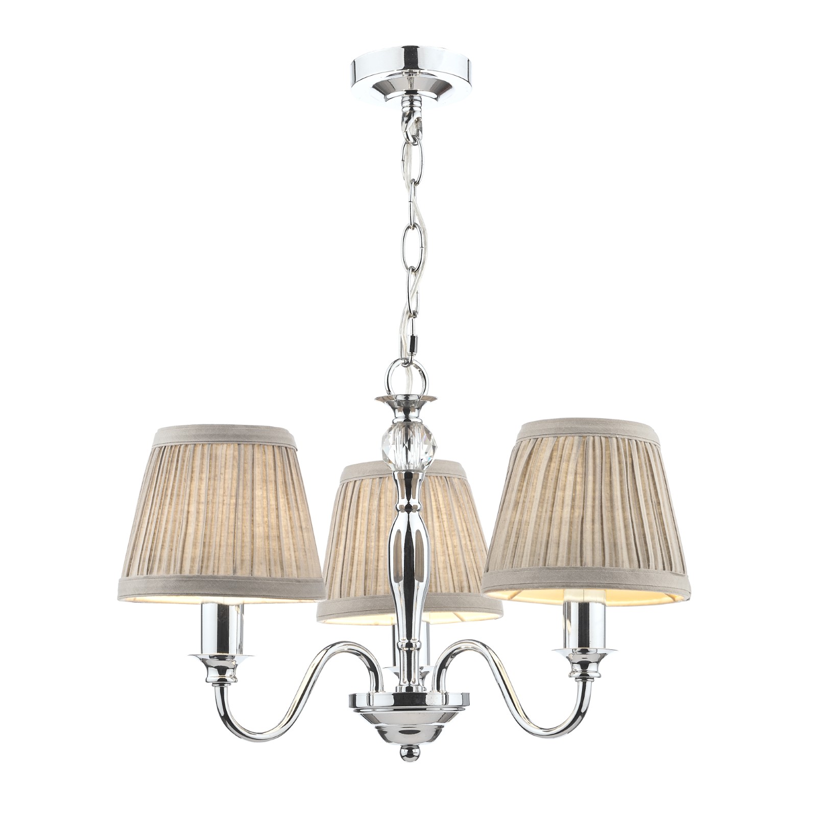 The Lighting Studio   Laura Ashley Ellis 3lt Pendant Polished Chrome With Shades, BrandAlley