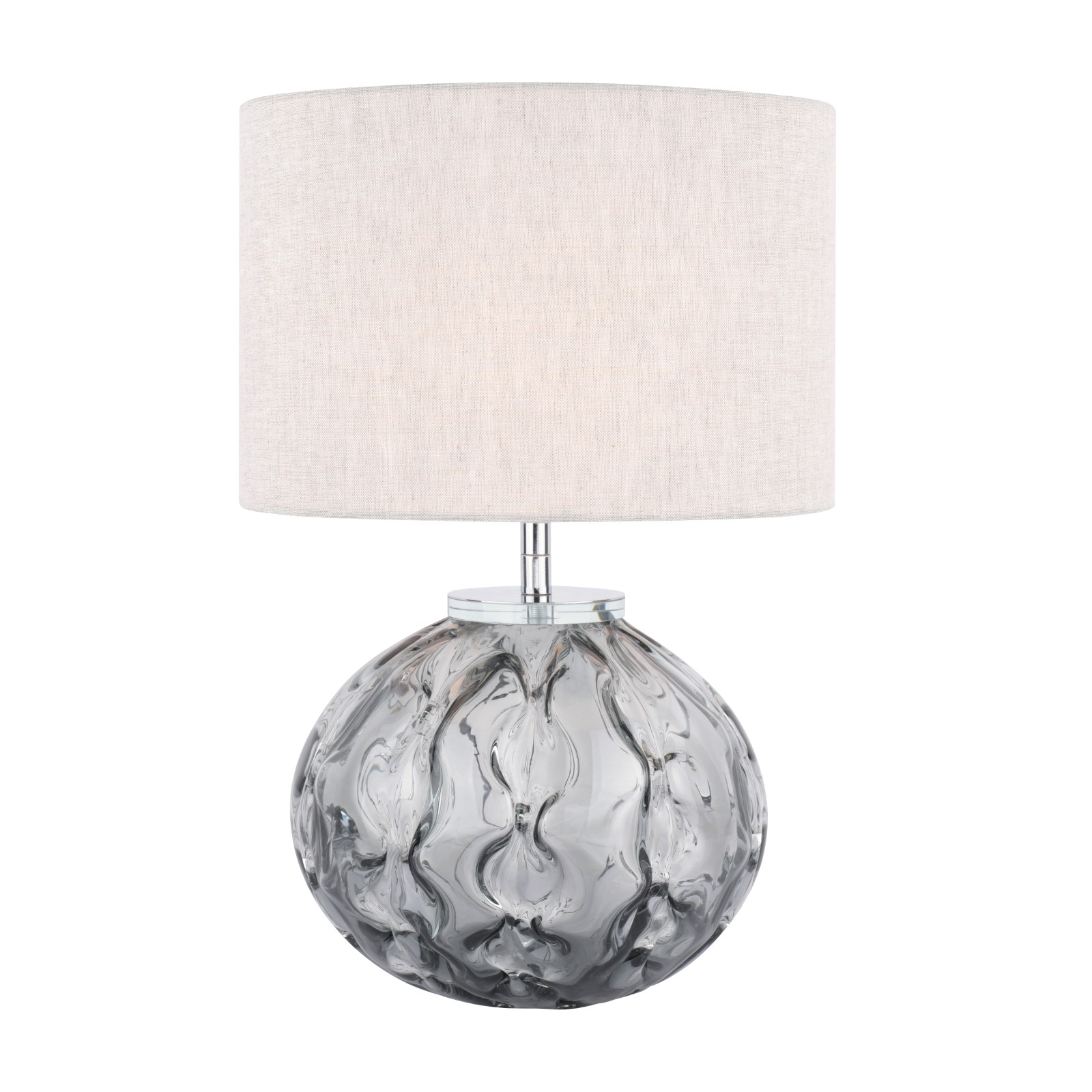 The Lighting Studio   Laura Ashley Elderdale Table Lamp Smoked Glass & Polished Chrome With Shade in Size 1, BrandAlley