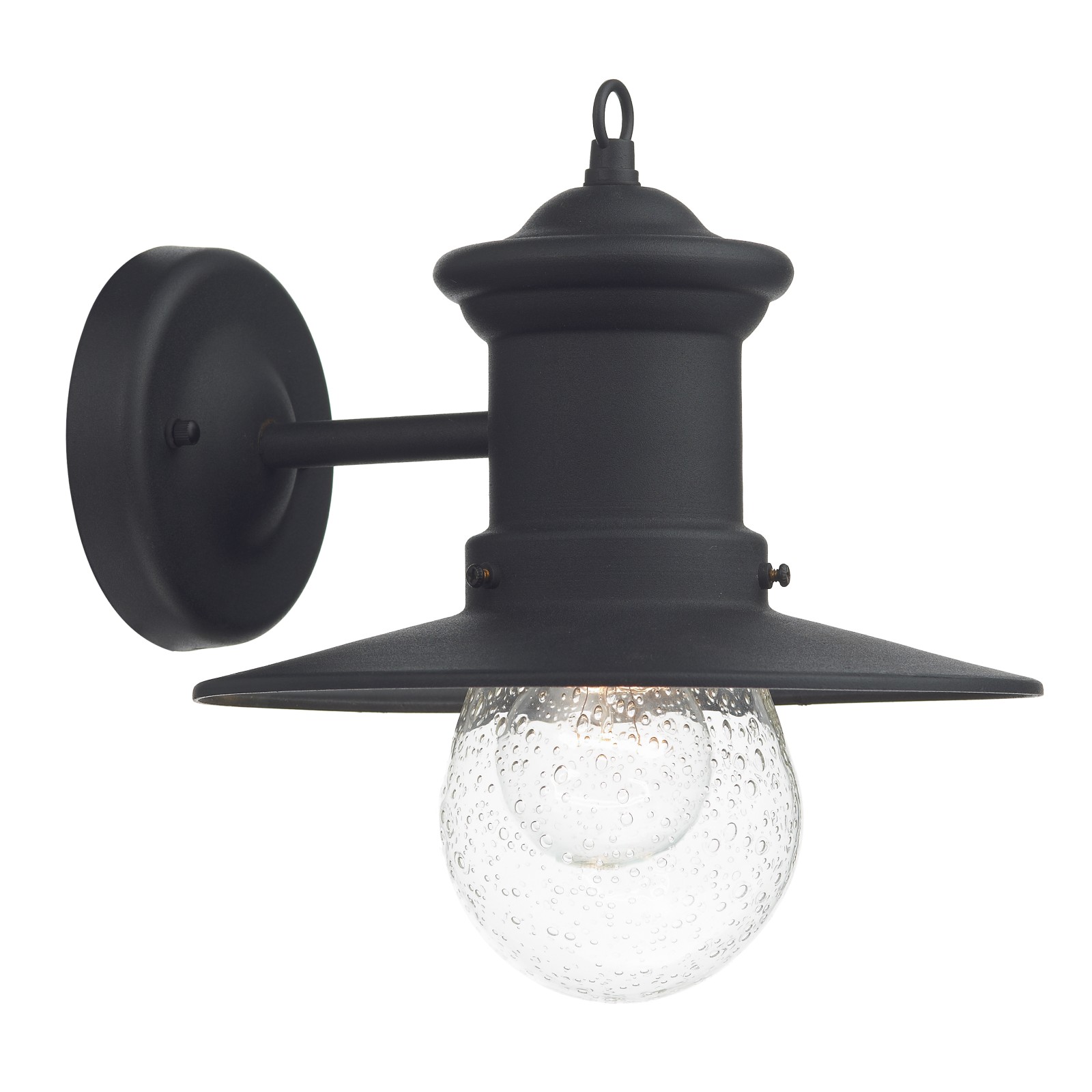 The Lighting Studio    Black Sedgewick Outdoor Wall Light Glass Ip44, BrandAlley