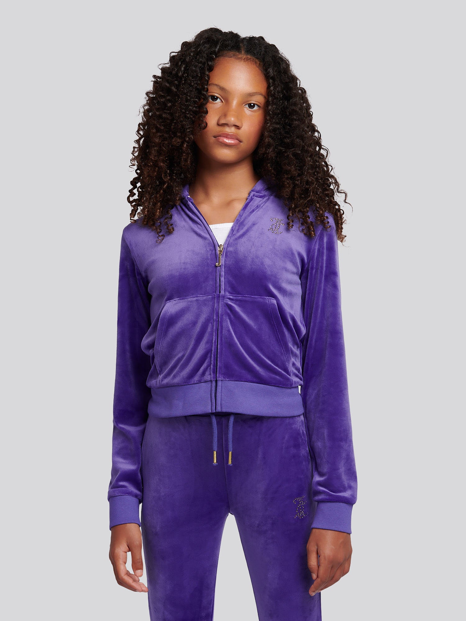 Juicy Couture Girls   Blue Diamante Zip Through Hoodie Deep in Size 12/13 Years, BrandAlley